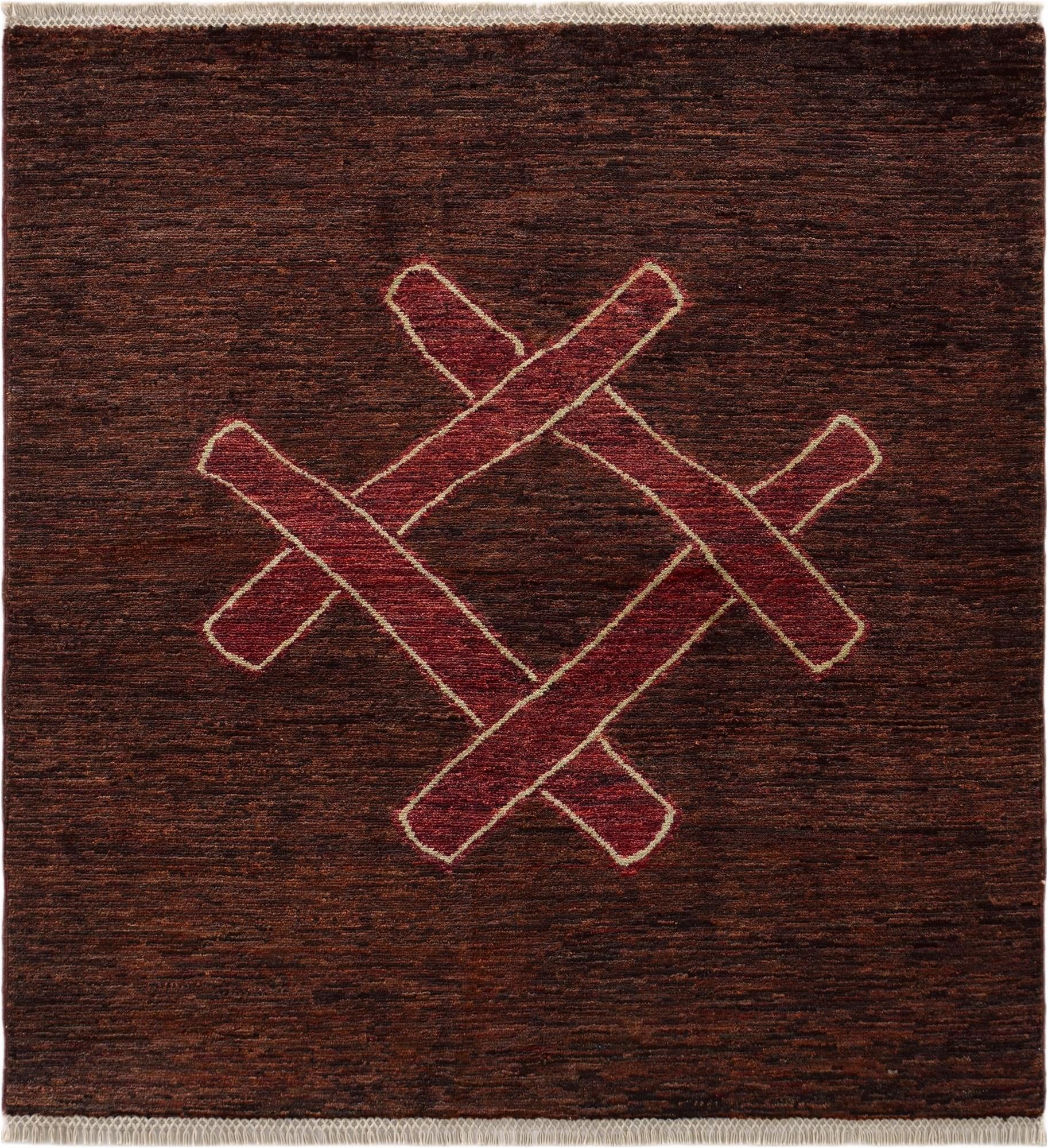 4' x 4' 3 Hand Knotted Ziegler Modern Square Rug