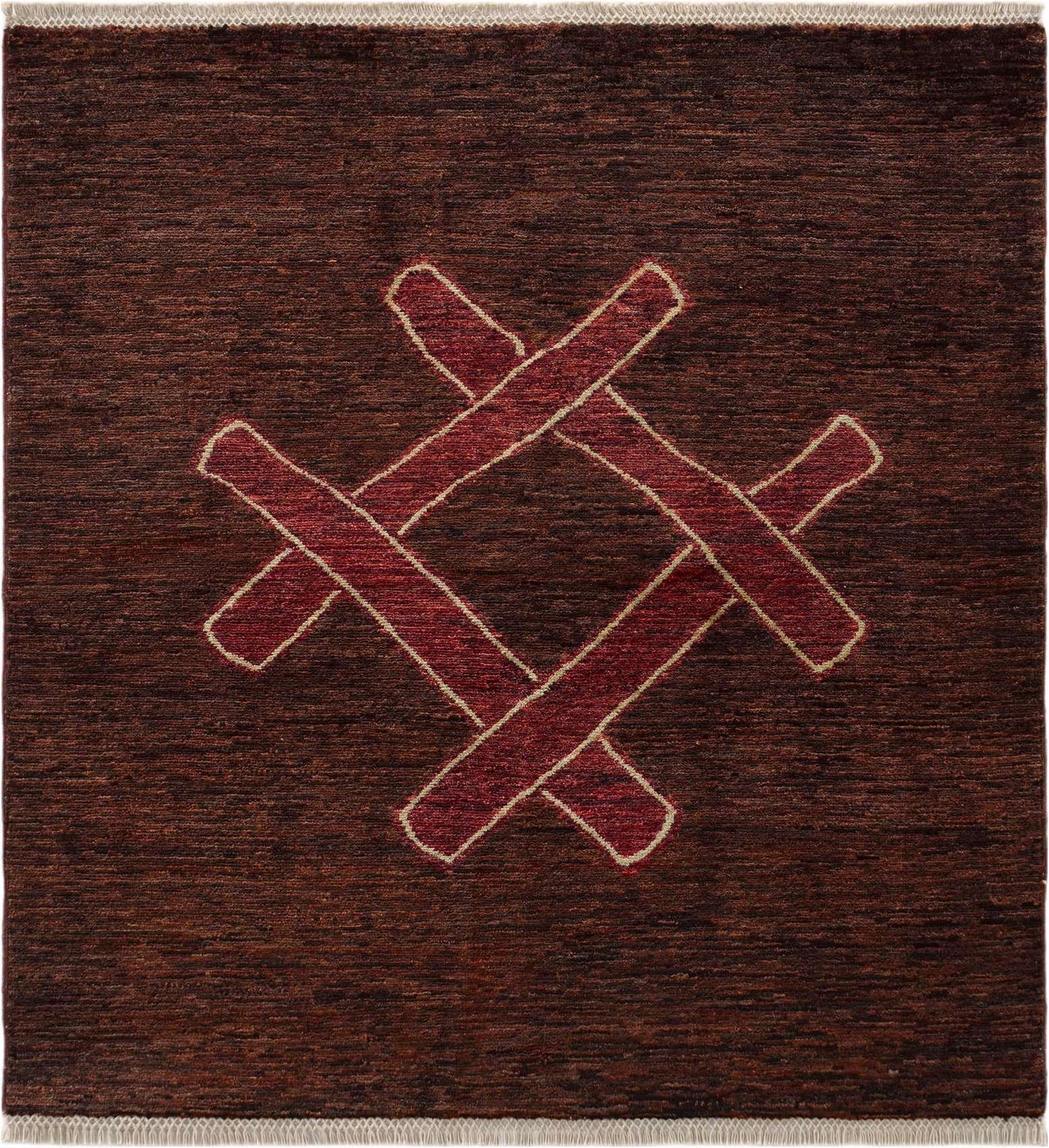 4' x 4' 3 Hand Knotted Ziegler Modern Square Rug