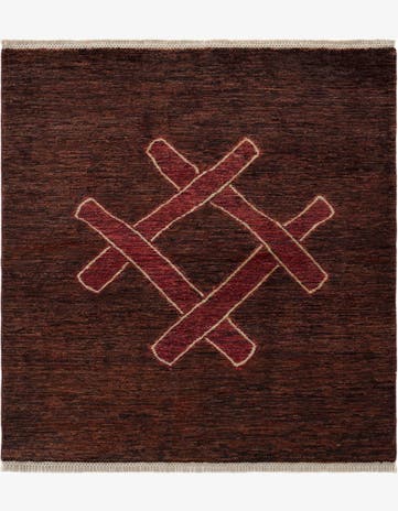 4' x 4' 3 Hand Knotted Ziegler Modern Square Rug