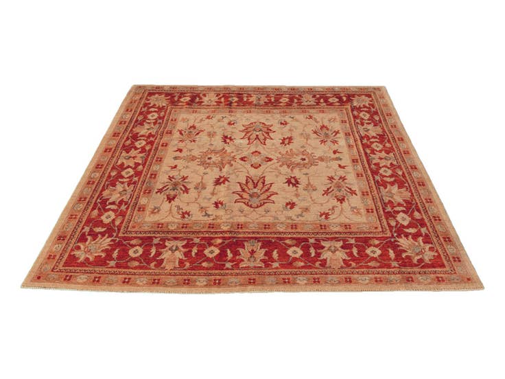 Detail image of 6' 5 x 6' 9 Hand Knotted Ziegler Square Rug