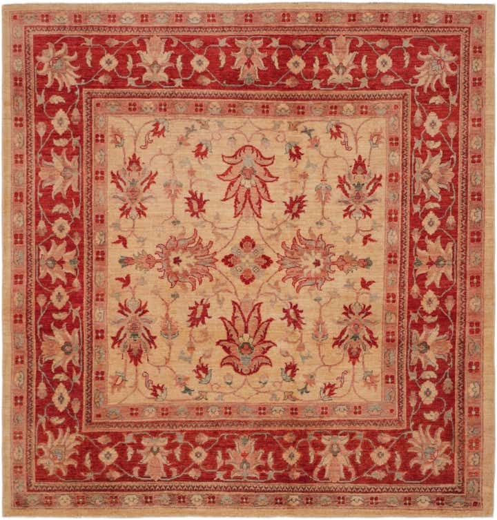 6' 5 x 6' 9 Hand Knotted Ziegler Square Rug