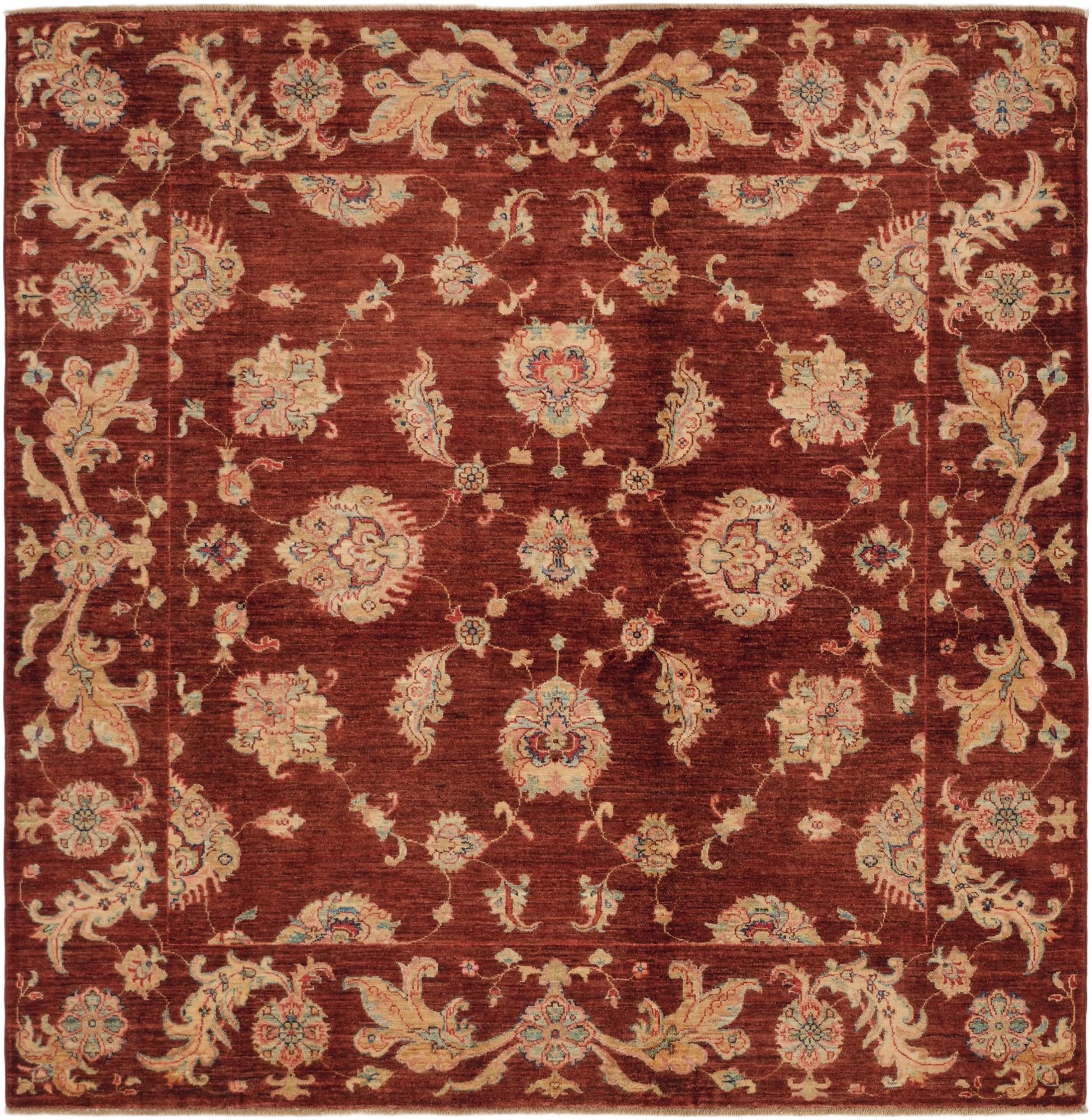 6' 6 x 6' 8 Hand Knotted Ziegler Square Rug