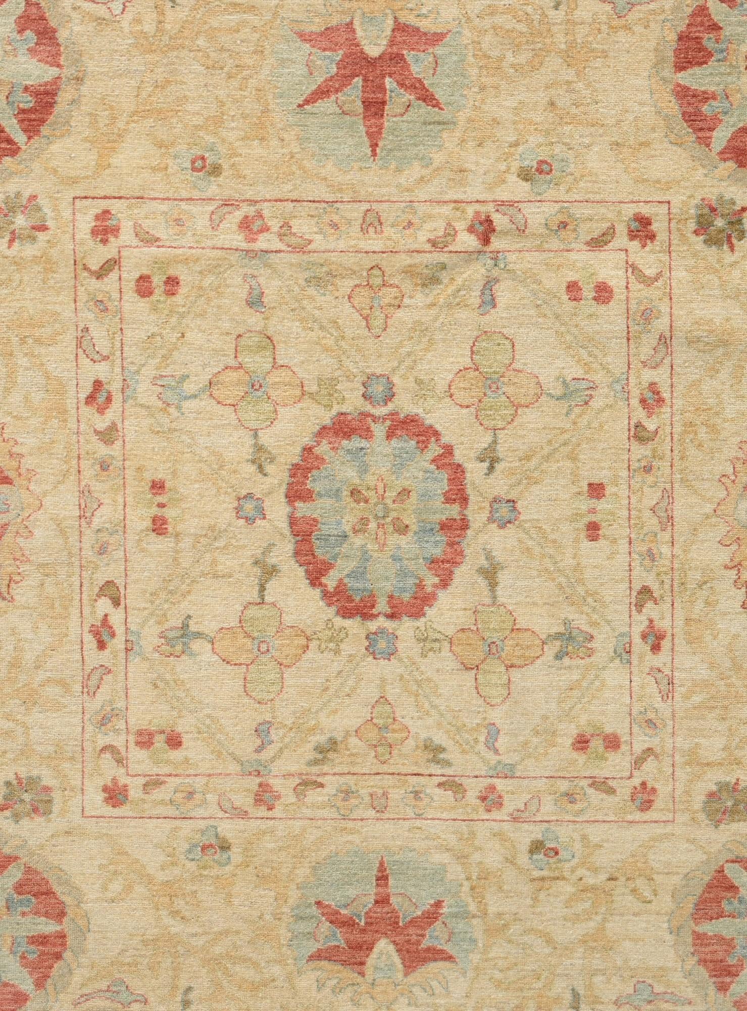 6' x 6' Hand Knotted Ziegler Square Rug