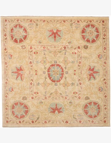 6' x 6' Hand Knotted Ziegler Square Rug