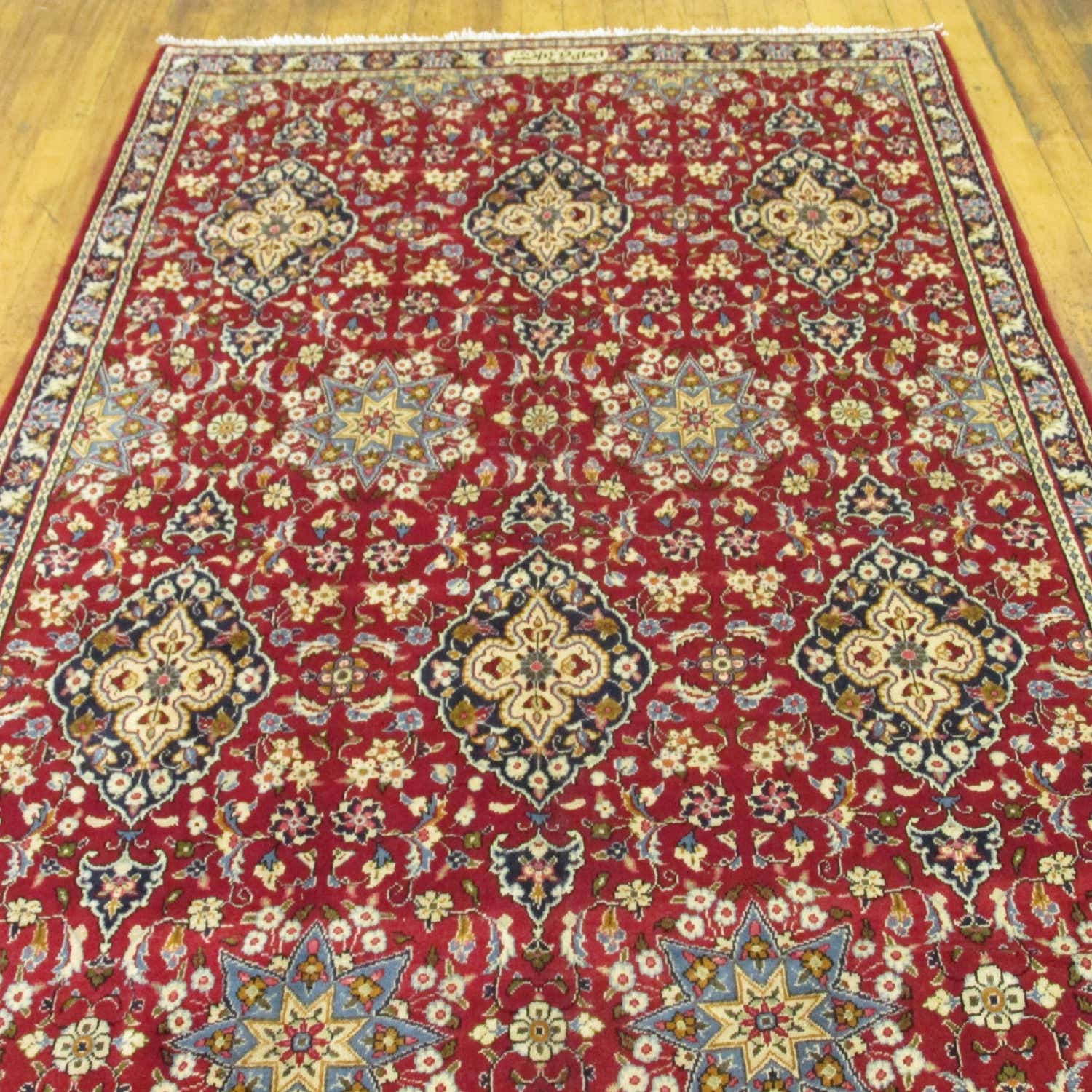 Red 5' 7 x 15' 5 Hand Knotted Isfahan Persian Wool Runner Rug eSaleRugs