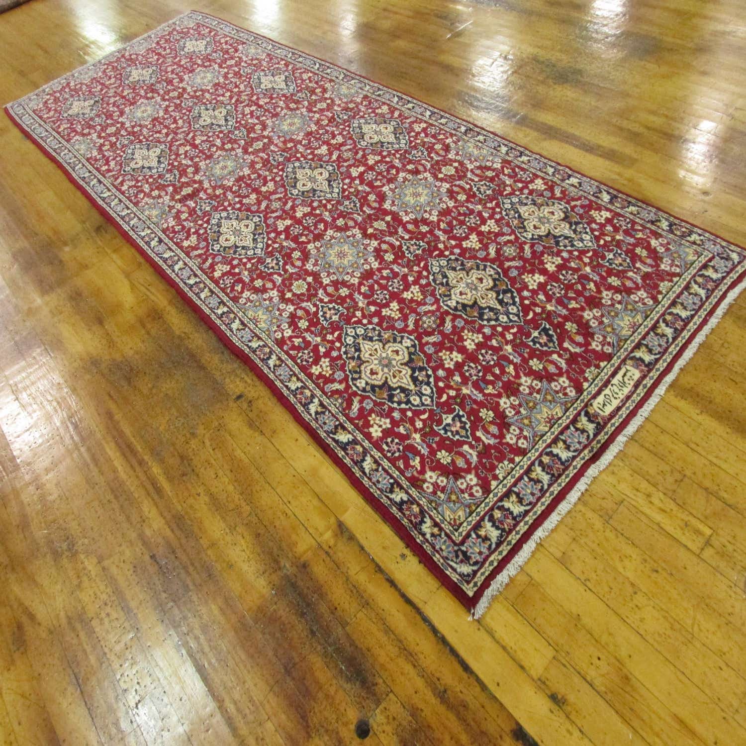 Red 5' 7 x 15' 5 Hand Knotted Isfahan Persian Wool Runner Rug eSaleRugs
