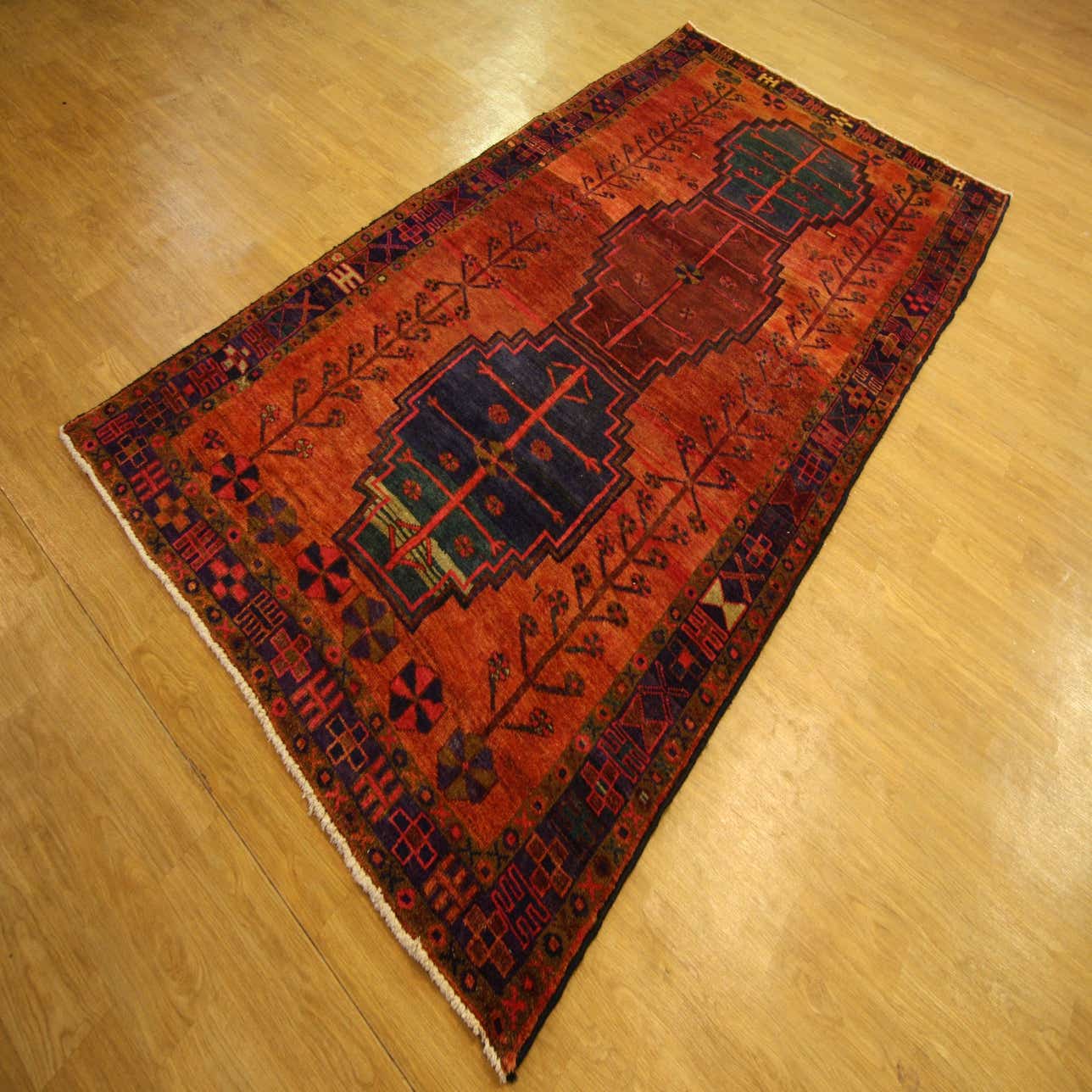 Red 5' 2 x 10' Hand Knotted Hamedan Persian Wool Rug eSaleRugs