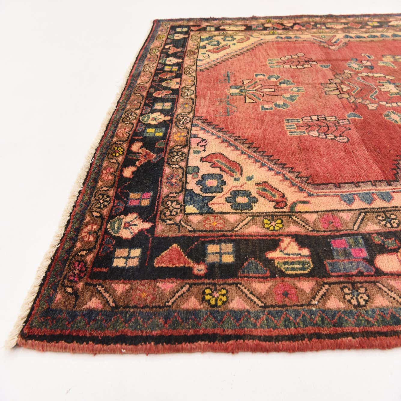 Red 5' 7 x 9' 9 Hand Knotted Hamedan Persian Wool Rug eSaleRugs