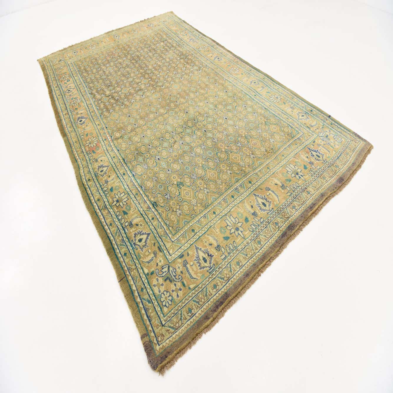 Olive 6' 6 x 10' 7 Hand Knotted Farahan Persian Wool Rug eSaleRugs