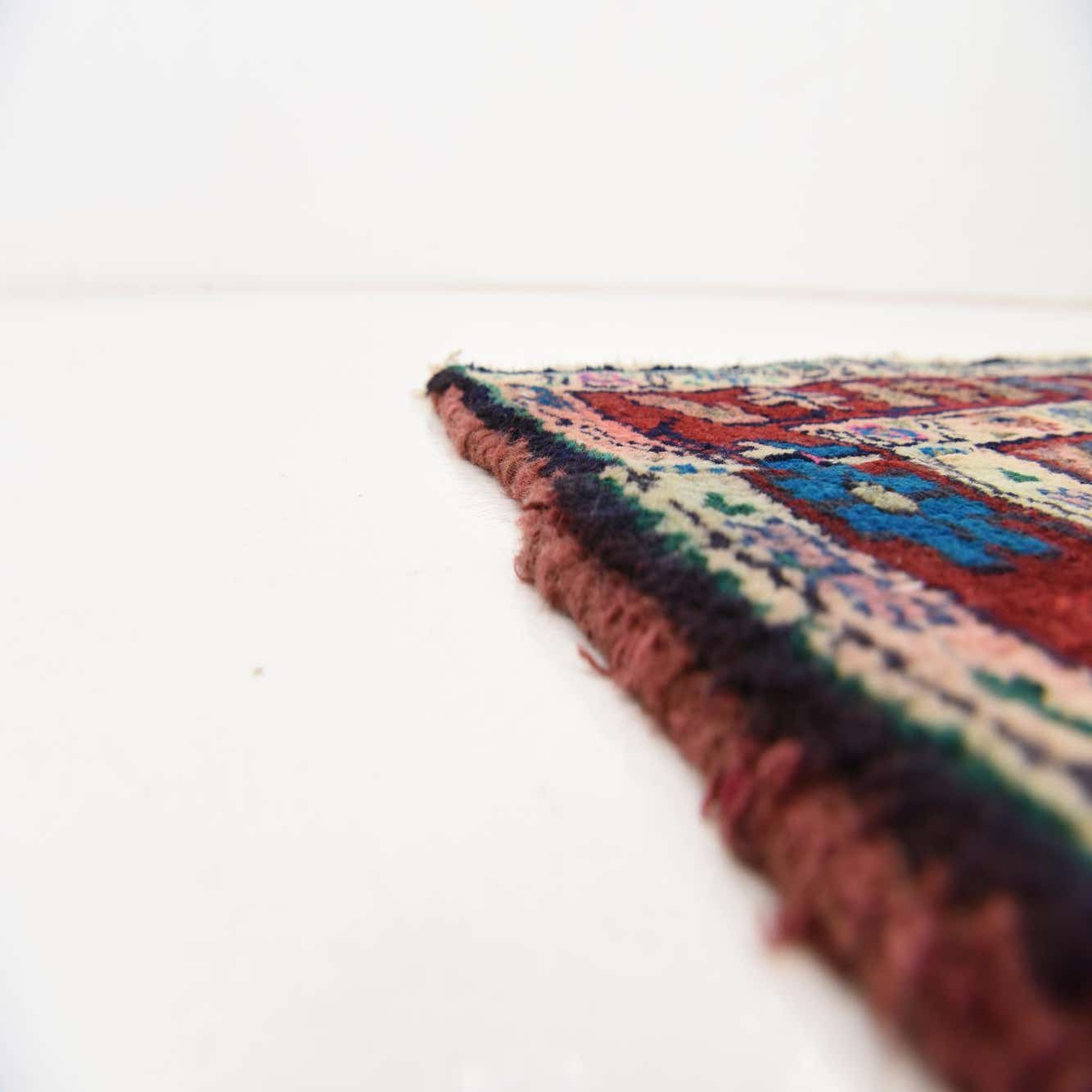 Red 3' 8 x 8' 3 Hand Knotted Chenar Persian Wool Runner Rug eSaleRugs