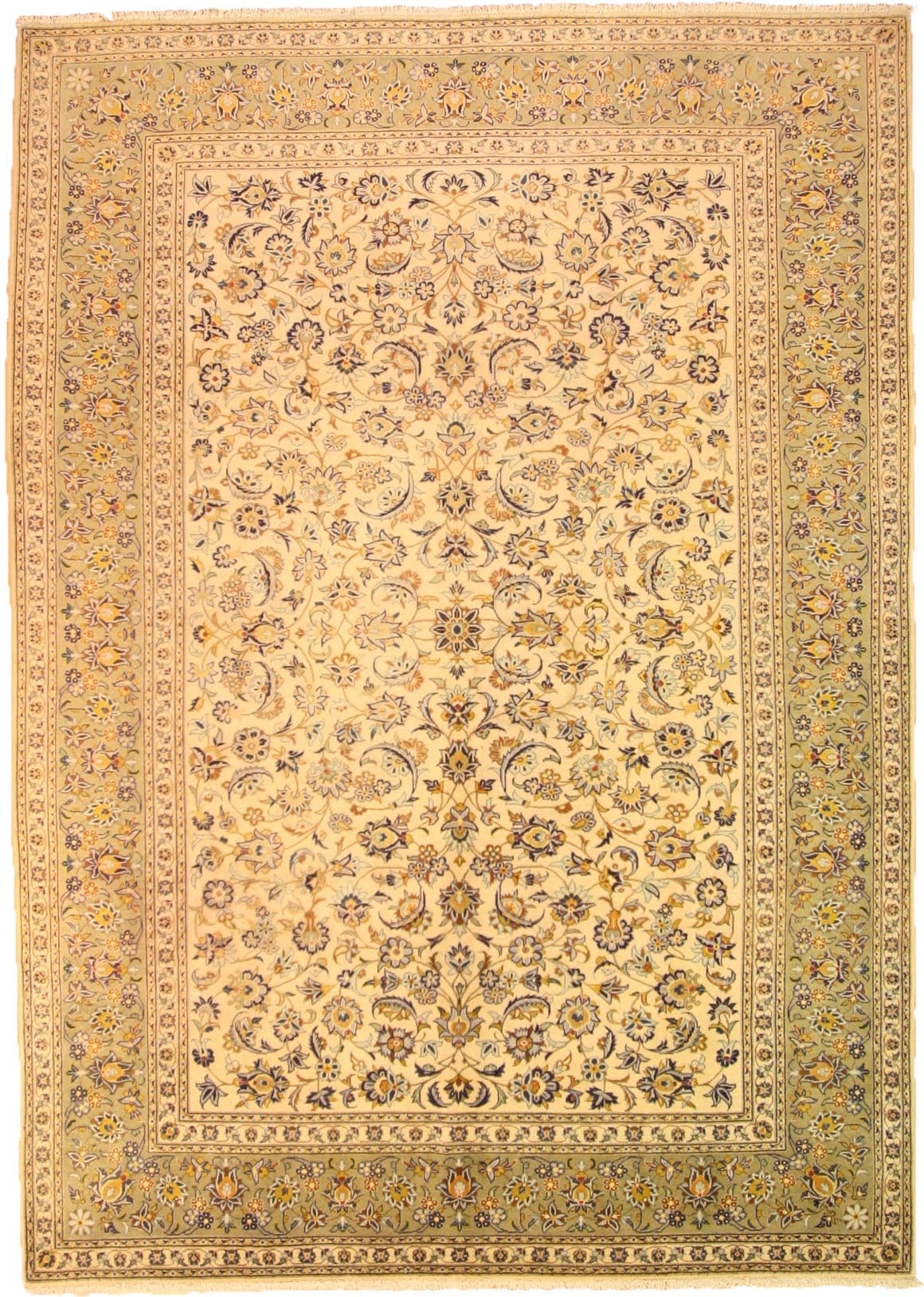 Ivory 8' 4 x 11' Kashan Persian Rug eSaleRugs