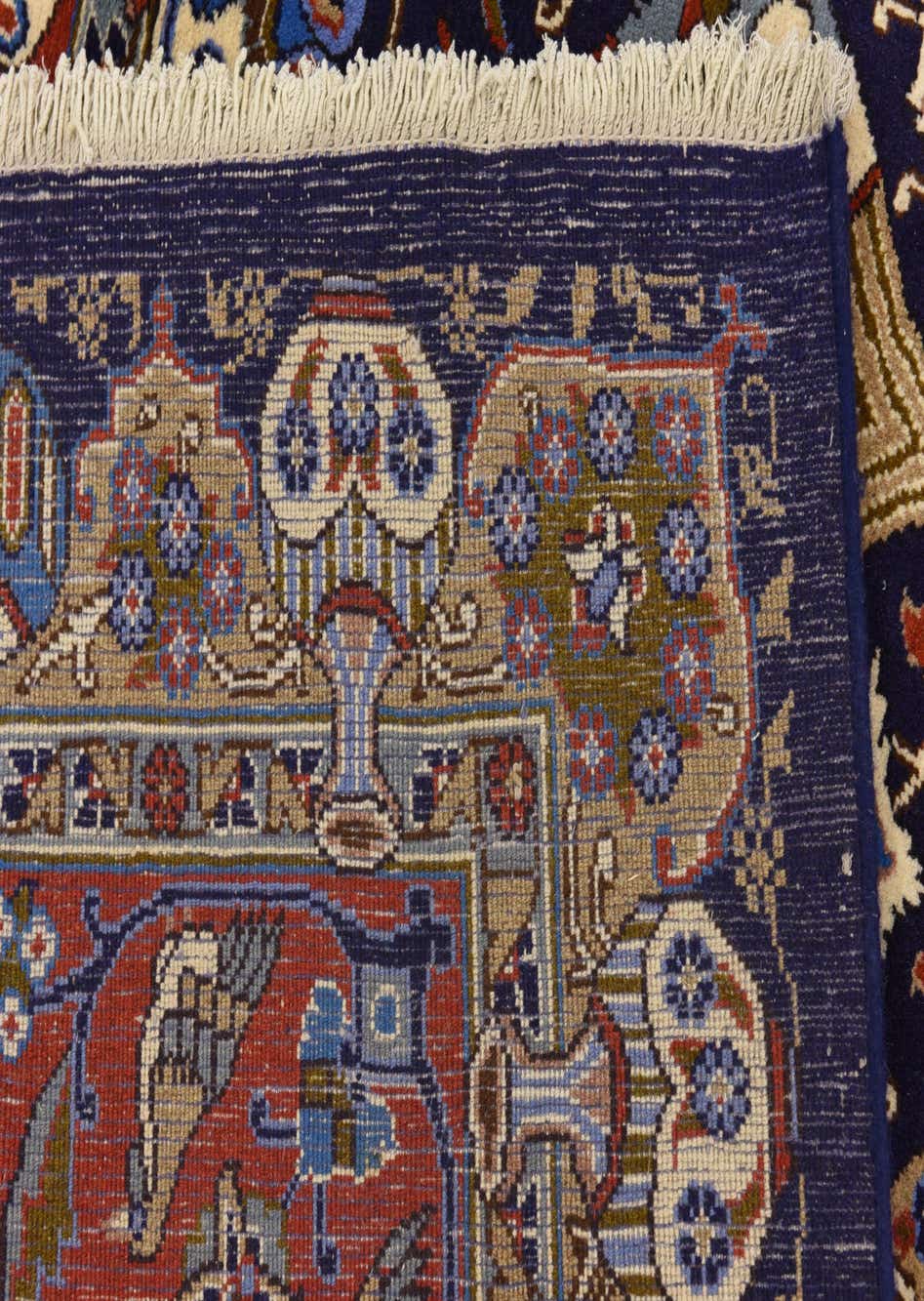 Navy Blue 8' x 11' 5 Hand Knotted Kashmar Persian Wool Rug eSaleRugs