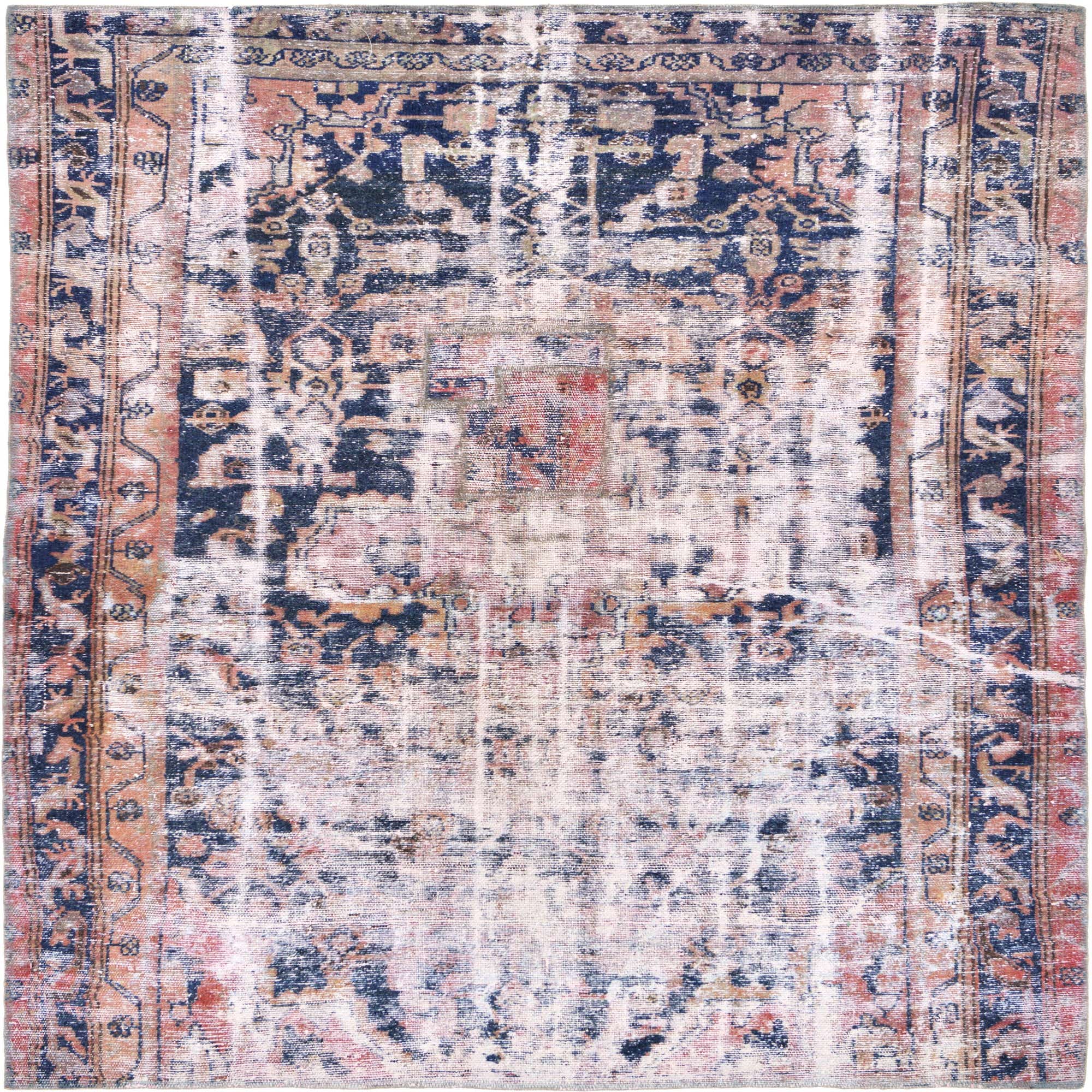 Navy Blue 4' 6 x 5' 11 Ultra Vintage Persian Rug eSaleRugs