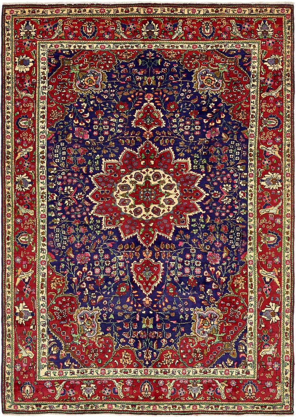 Navy Blue 6' 7 x 10' 3 Tabriz Persian Rug eSaleRugs