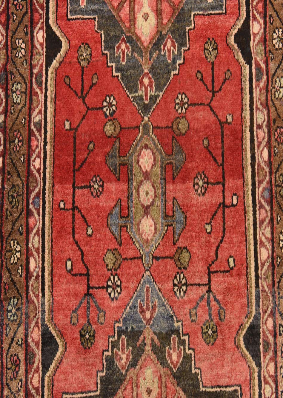 Red 3' 9 x 8' 8 Hand Knotted Hamedan Persian Wool Runner Rug eSaleRugs