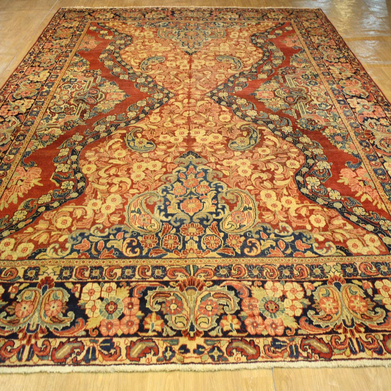 Rust Red 10' 7 x 13' 5 Hand Knotted Sarough Persian Wool Rug eSaleRugs