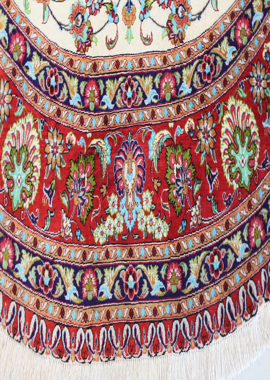 Ivory 6' 7 x 11' 2 Qom Persian Oval Rug Rugs.ca