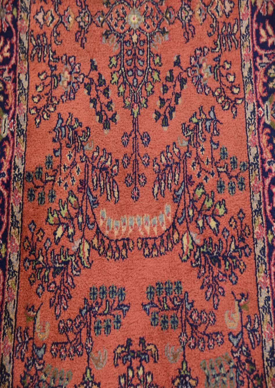 Rust Red 2' 6 x 6' 9 Hand Knotted Sarough Persian Wool Runner Rug