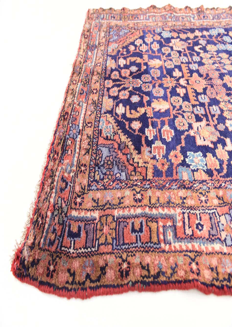 Navy Blue 3' 10 x 10' 3 Hand Knotted Nahavand Persian Wool Runner Rug