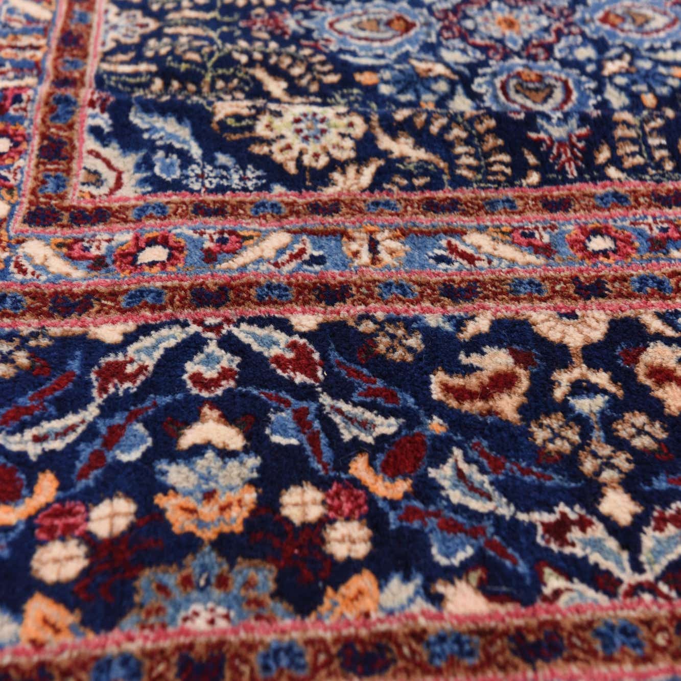 Navy Blue 9' 7 x 12' 10 Hand Knotted Tabriz Persian Wool Rug eSaleRugs