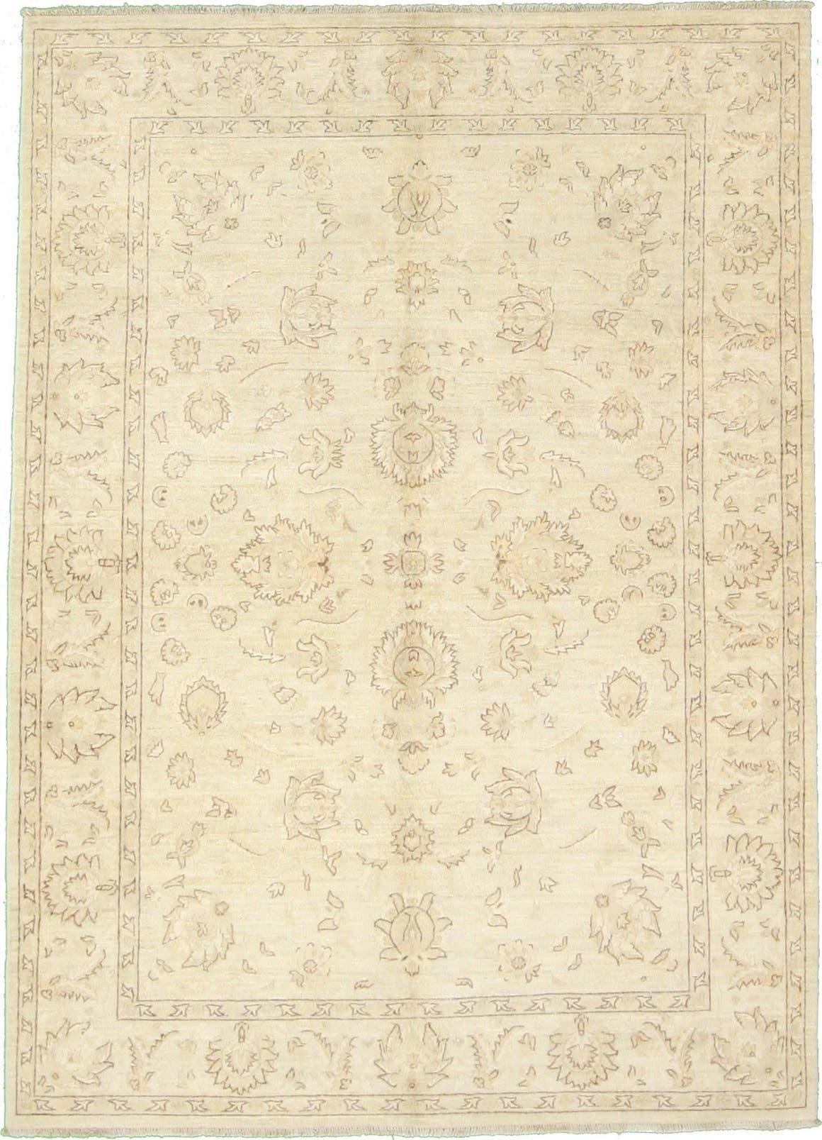 Ivory 6' 11 x 9' 7 Peshawar Ziegler Oriental Rug eSaleRugs