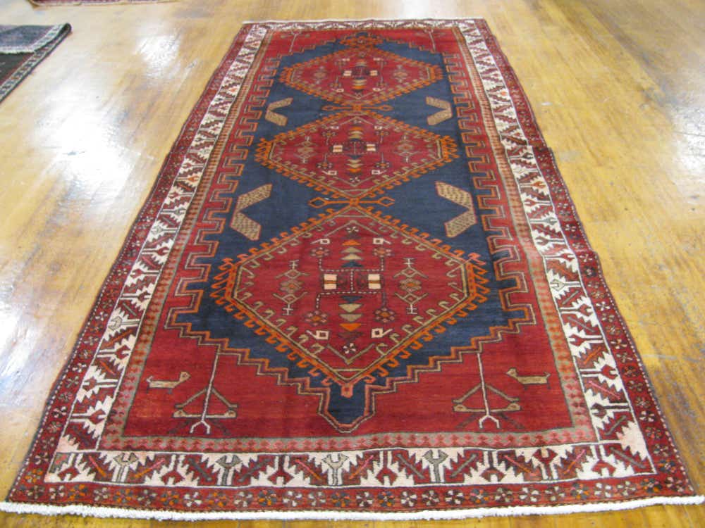 Navy Blue 4' 9 x 10' 11 Meshkin Persian Runner Rug | eSaleRugs