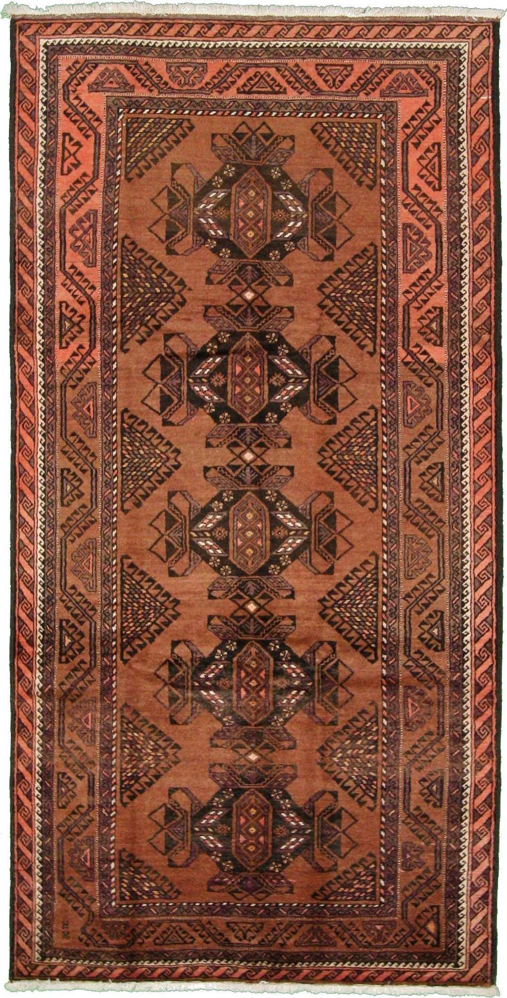 Rust Red 5' 3 x 10' 2 Hand Knotted Shiraz Persian Wool Rug | eSaleRugs