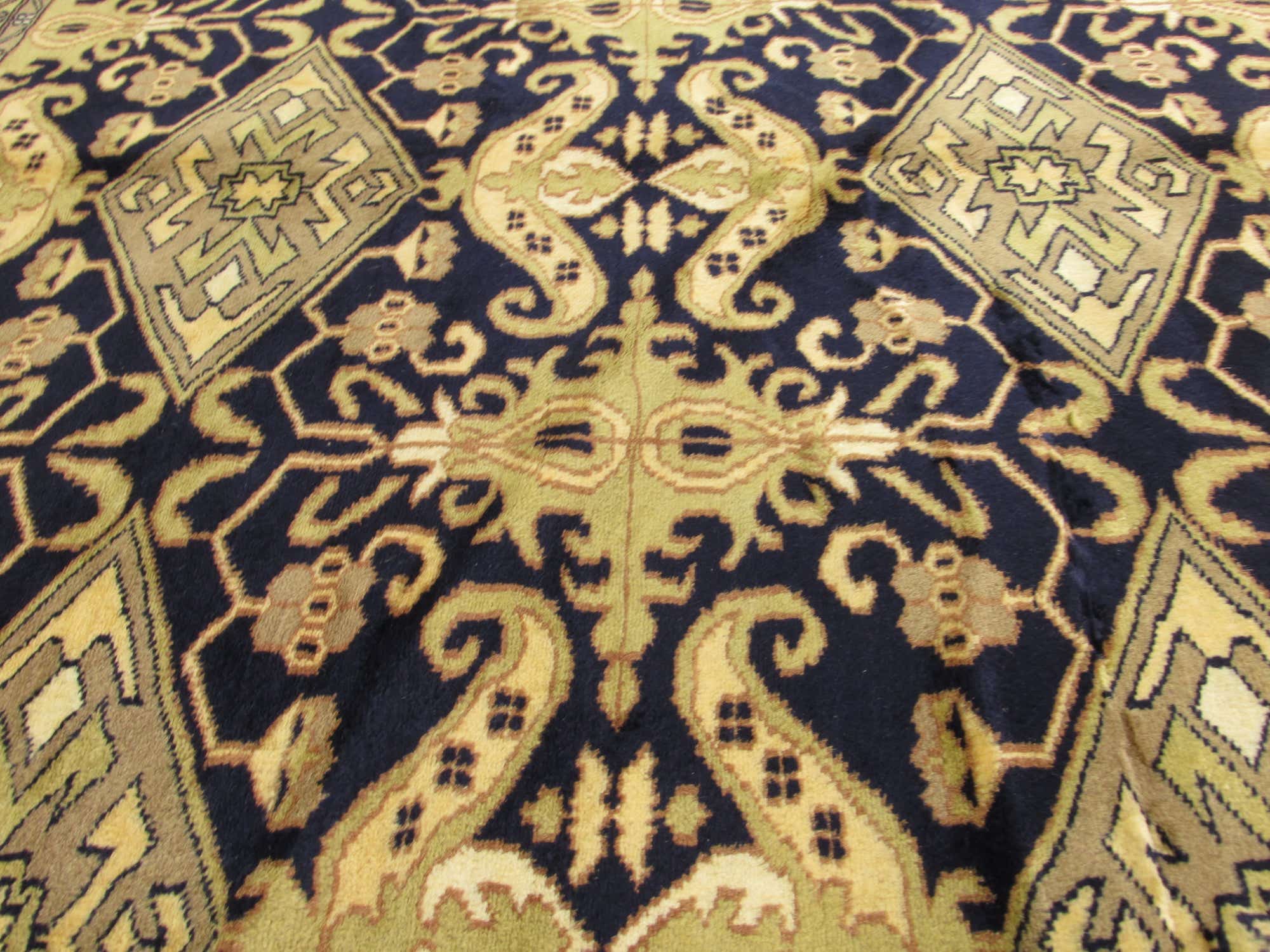 Navy Blue 5' 4 x 8' 5 Hand Knotted Pakistani Oriental Wool Rug | eSaleRugs