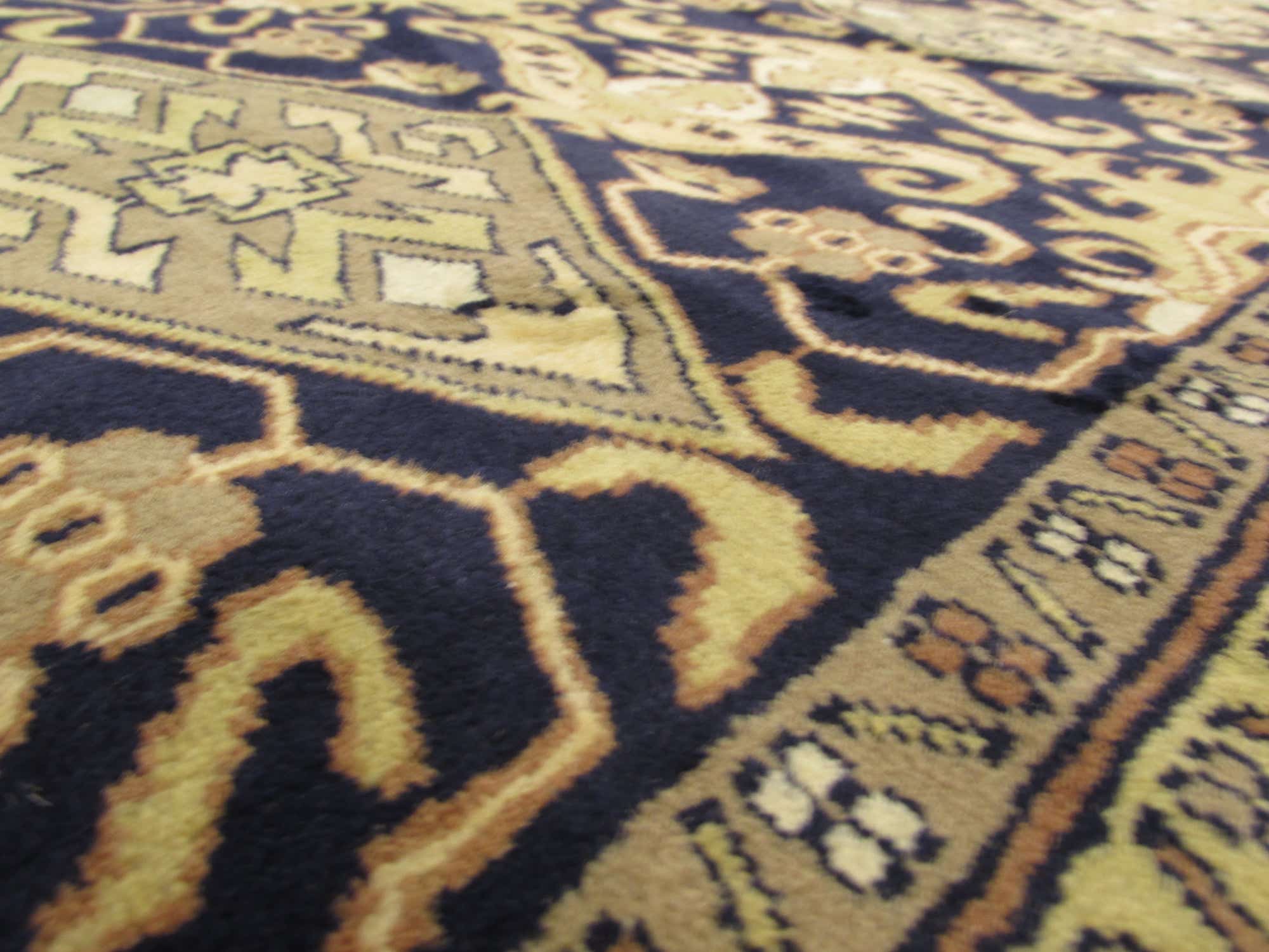 Navy Blue 5' 4 x 8' 5 Hand Knotted Pakistani Oriental Wool Rug | eSaleRugs