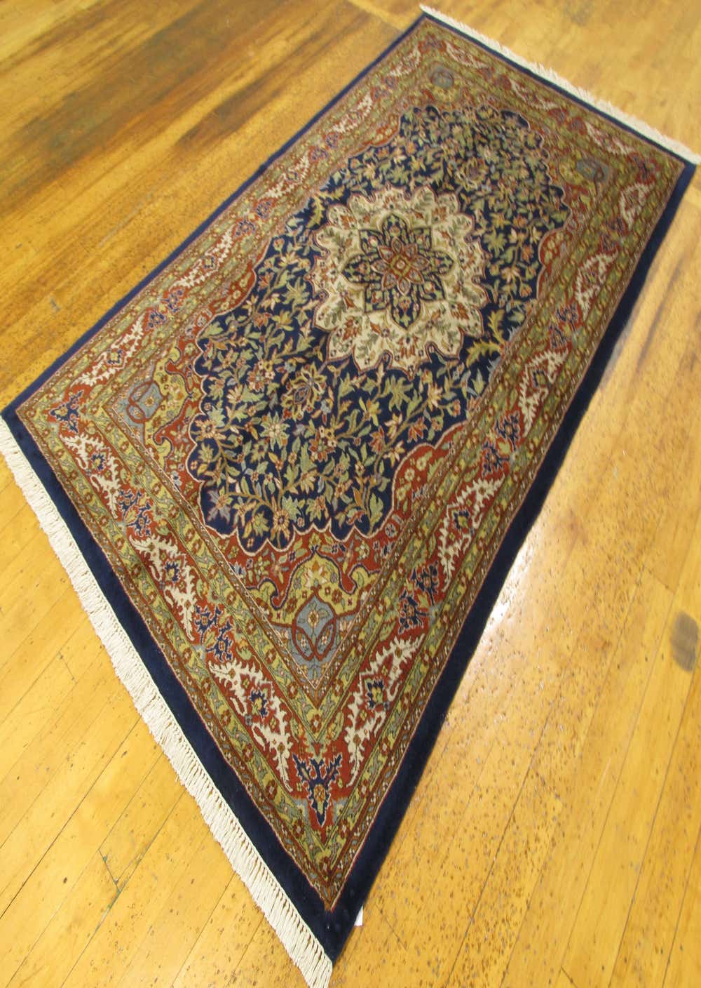 Navy Blue 5' x 8' 4 Hand Knotted Kashmir Oriental Wool Rug eSaleRugs