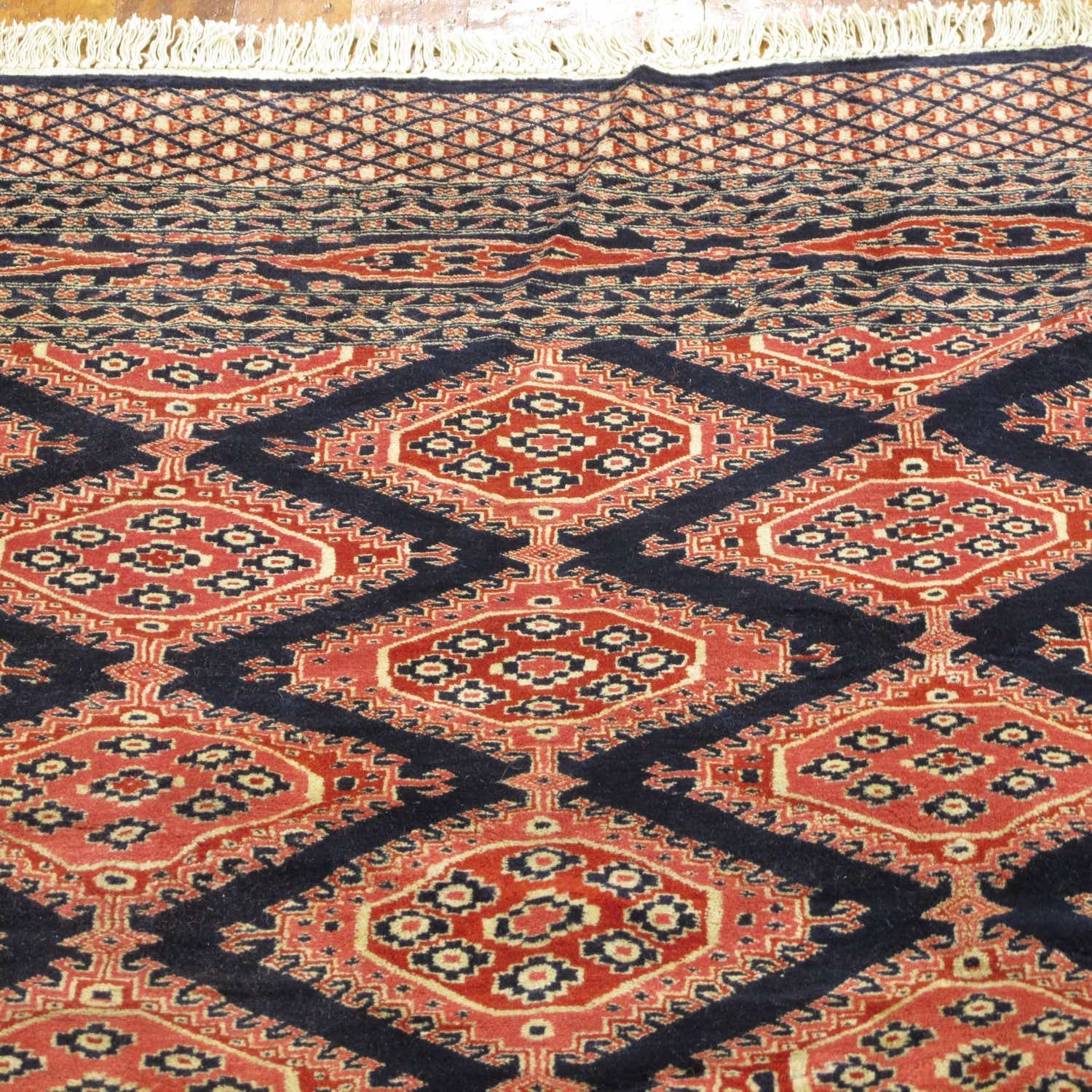 Navy Blue 7' 3 x 9' 11 Hand Knotted Bokhara Oriental Wool Rug eSaleRugs