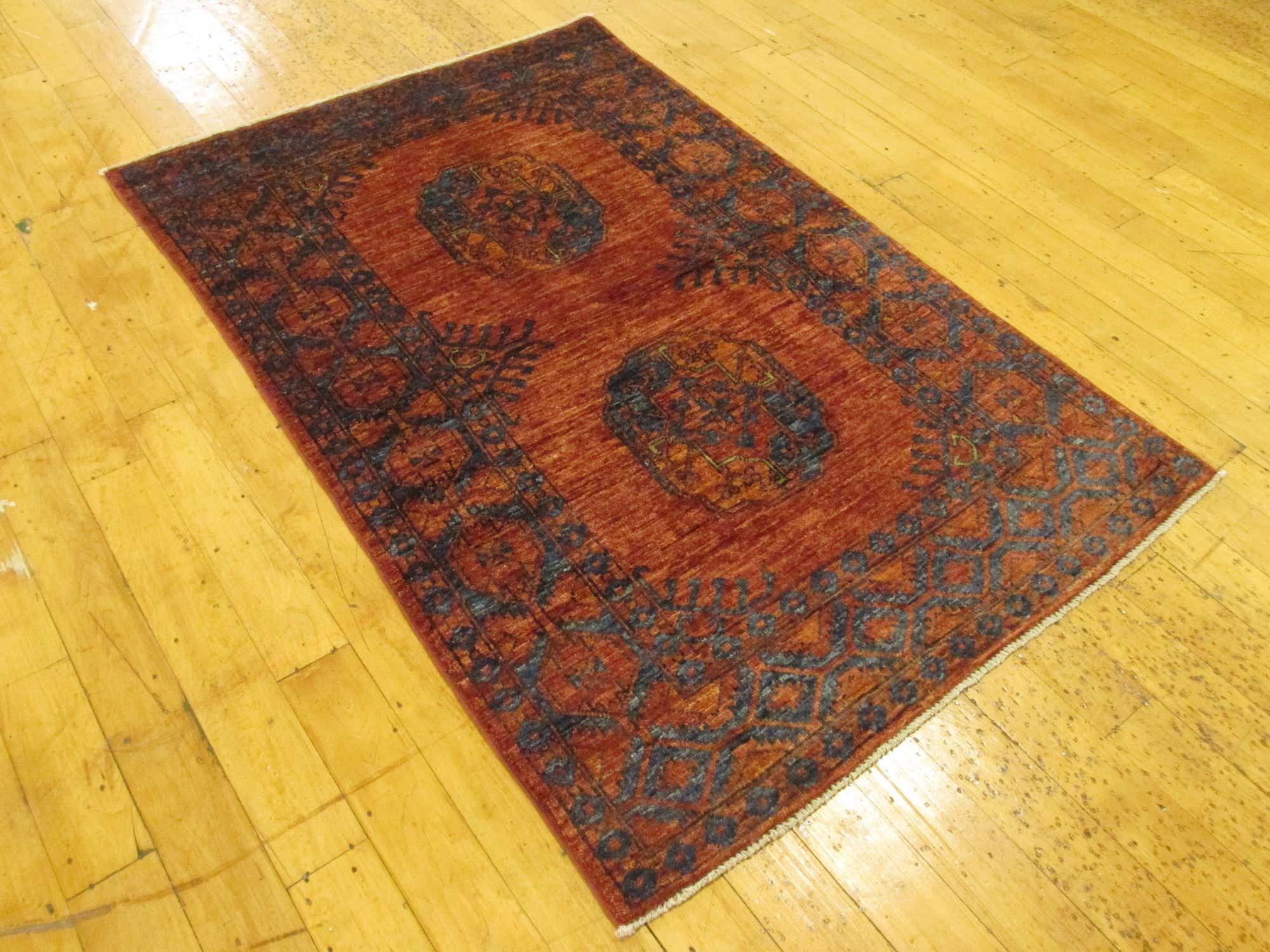 Rust Red 3 4 X 5 Hand Knotted Afghan Ersari Oriental Rug ESaleRugs rust-red-3-4-x-5-hand-knotted-afghan-ersari-oriental-rug-esalerugs