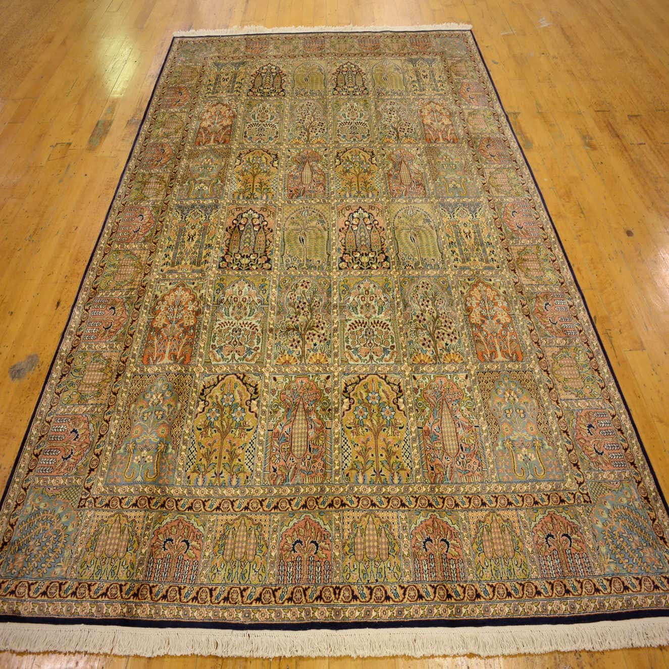 Peach 7' 1 x 9' 10 Hand Knotted Kashmir Oriental Rug eSaleRugs