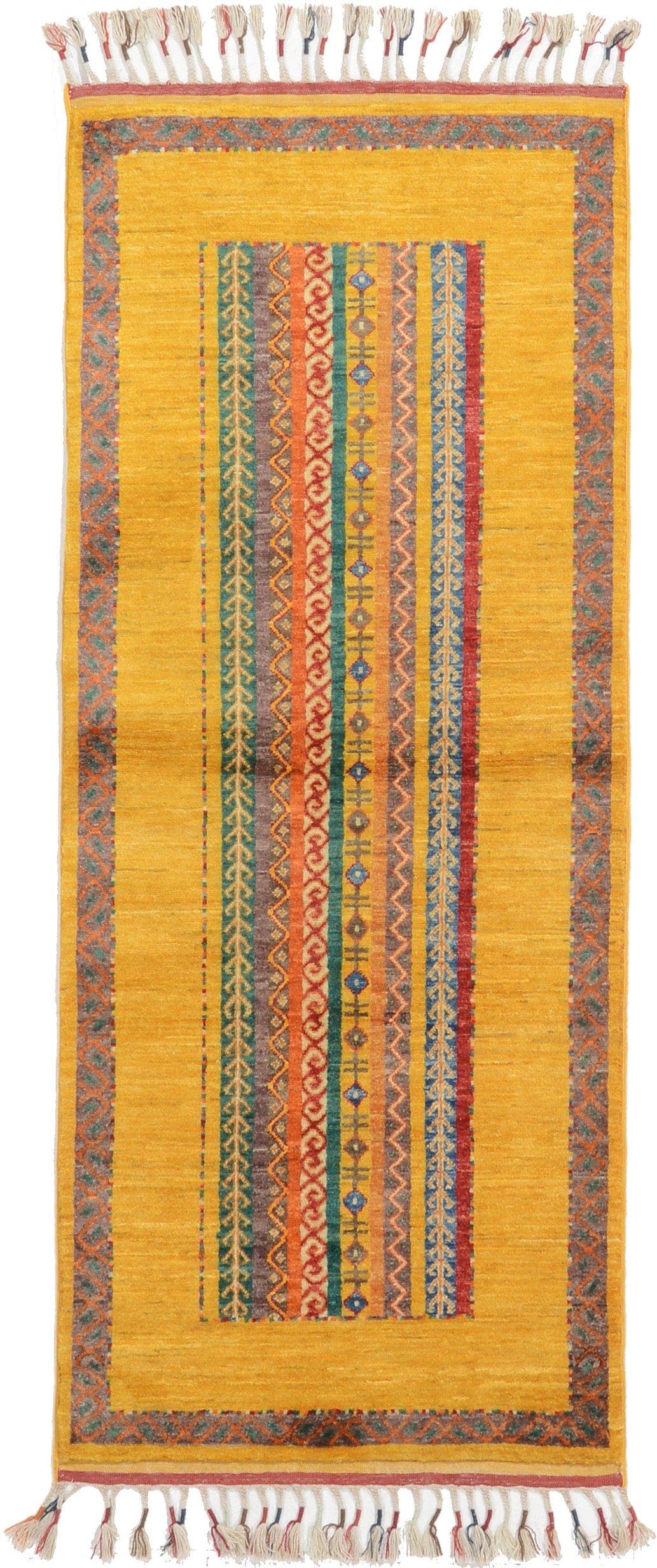 Yellow 2' 9 x 6' 8 Hand Knotted Ariana Ziegler Oriental Runner Rug