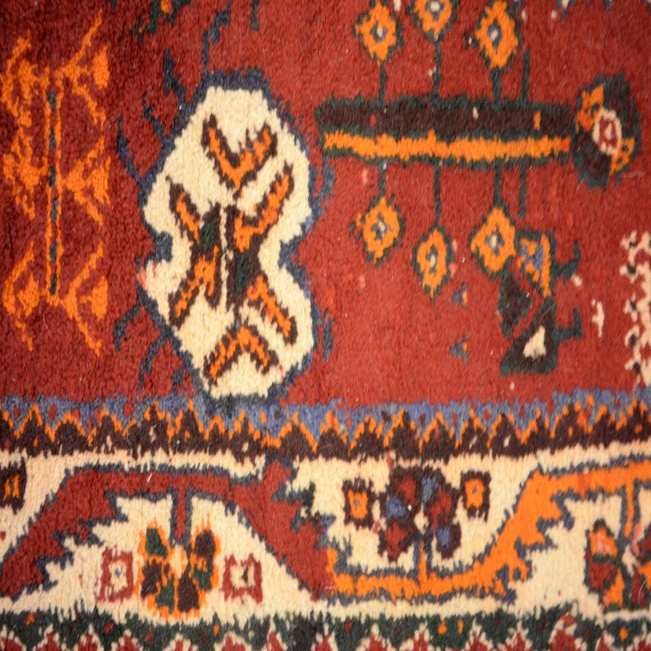 Red 4 3 x 6 hand knotted ghashghaei persian wool rug esalerugs