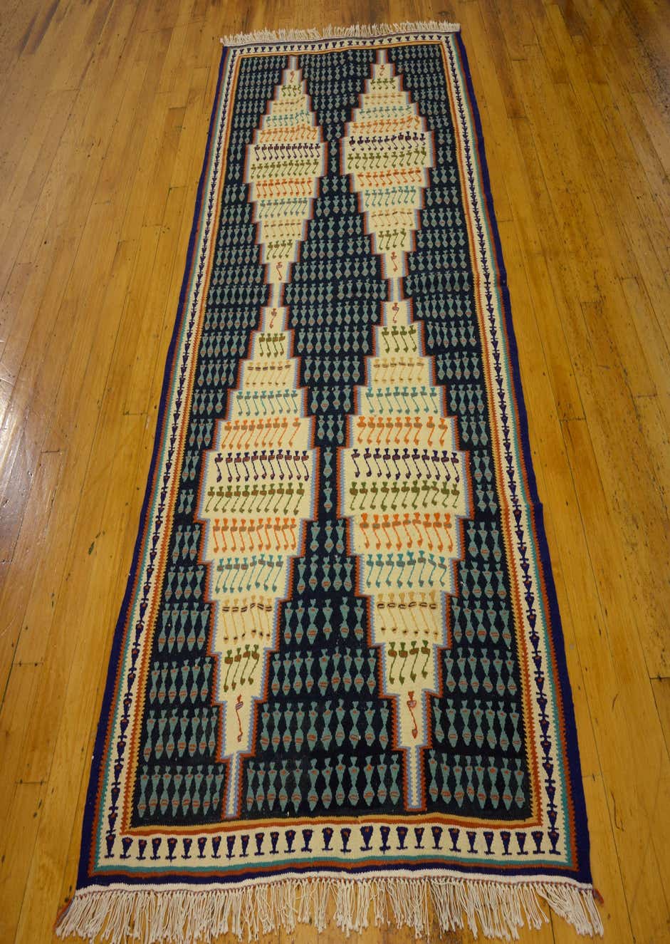 Navy Blue 4' 4 x 7' 8 Hand Woven Kilim Fars Wool Rug eSaleRugs