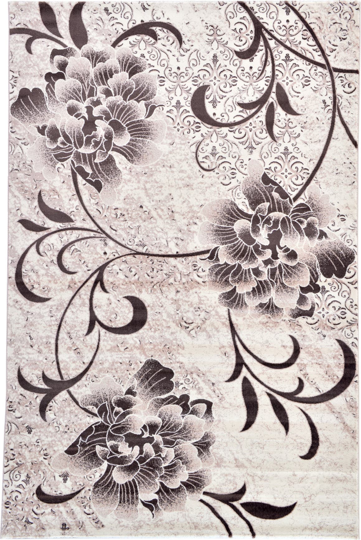 Beige 6' 7 x 10' Damask Rug eSaleRugs