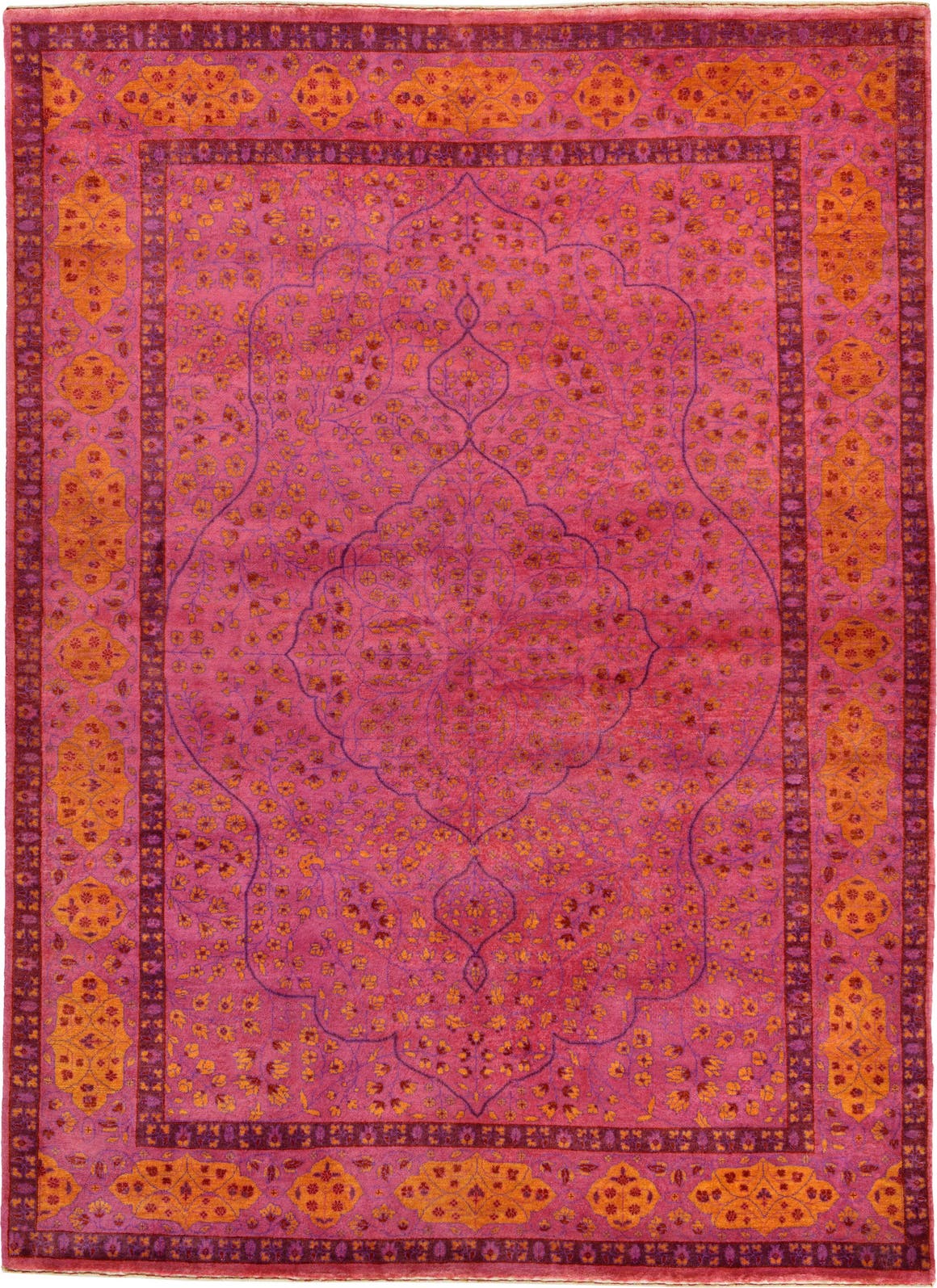 Pink 5' 9 x 7' 11 Hand Knotted Kashkuli Gabbeh Oriental Wool Rug