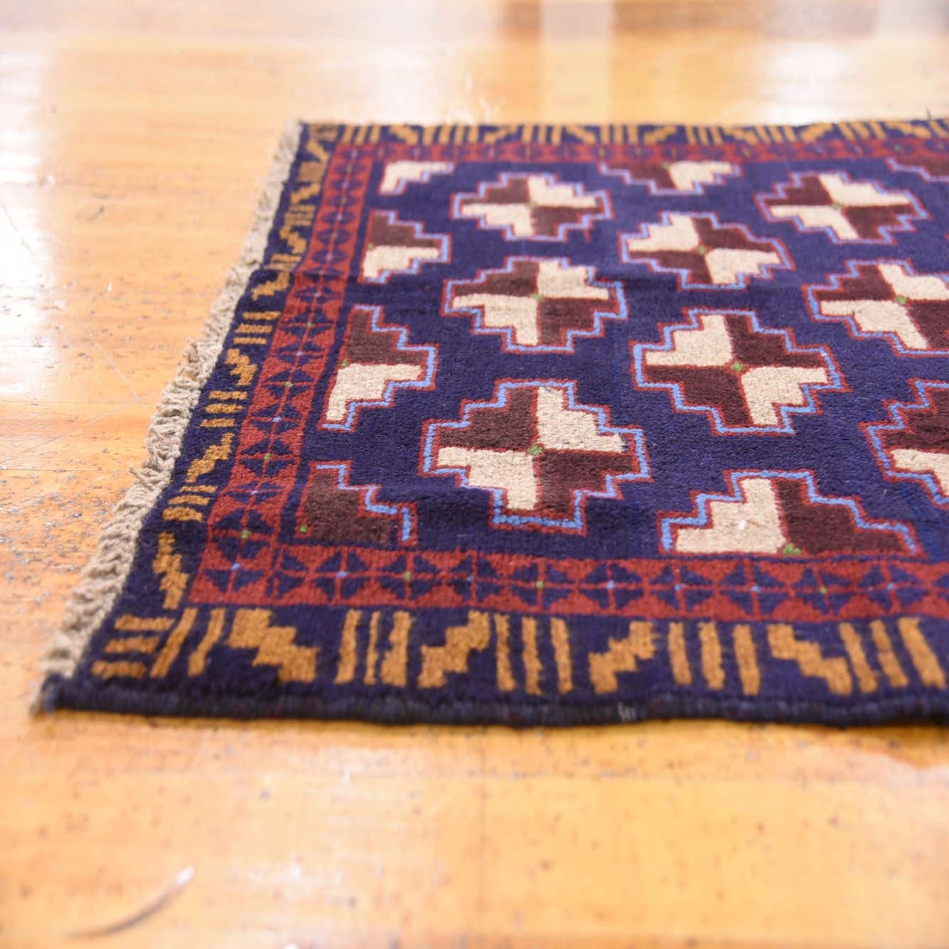 Navy Blue 3' 5 x 6' 4 Hand Knotted Balouch Persian Wool Rug eSaleRugs