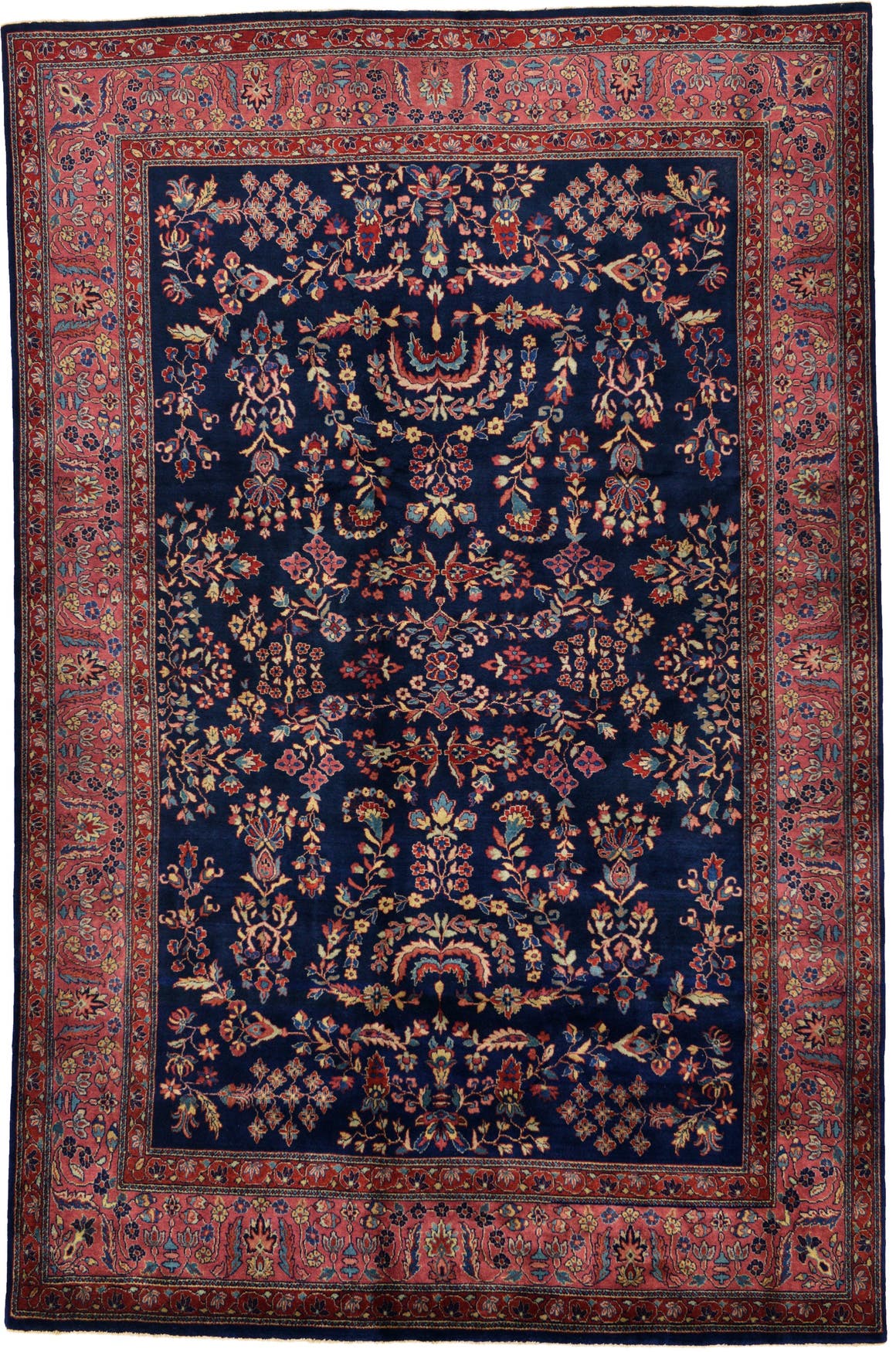 Navy Blue 6' 4 x 9' 8 Sarough Oriental Rug eSaleRugs