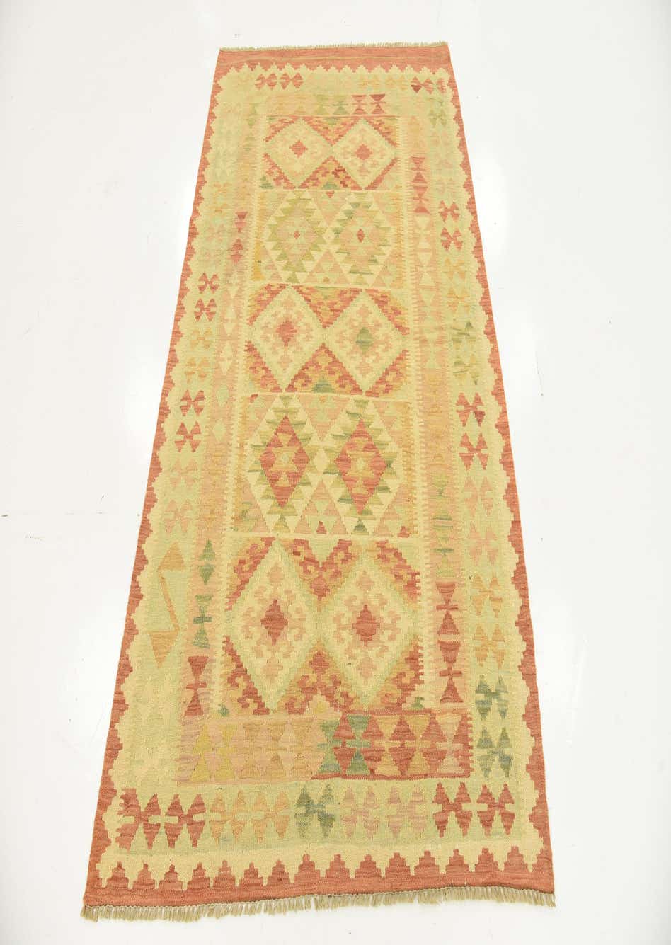 Cream 3' 7 x 5' 8 Hand Woven Kilim Waziri Wool Rug eSaleRugs