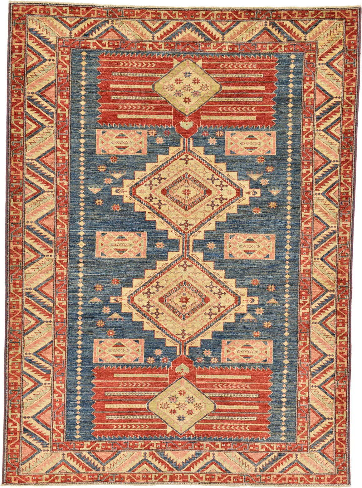 Navy Blue 7' 1 x 9' 8 Hand Knotted Kazak Oriental Rug eSaleRugs