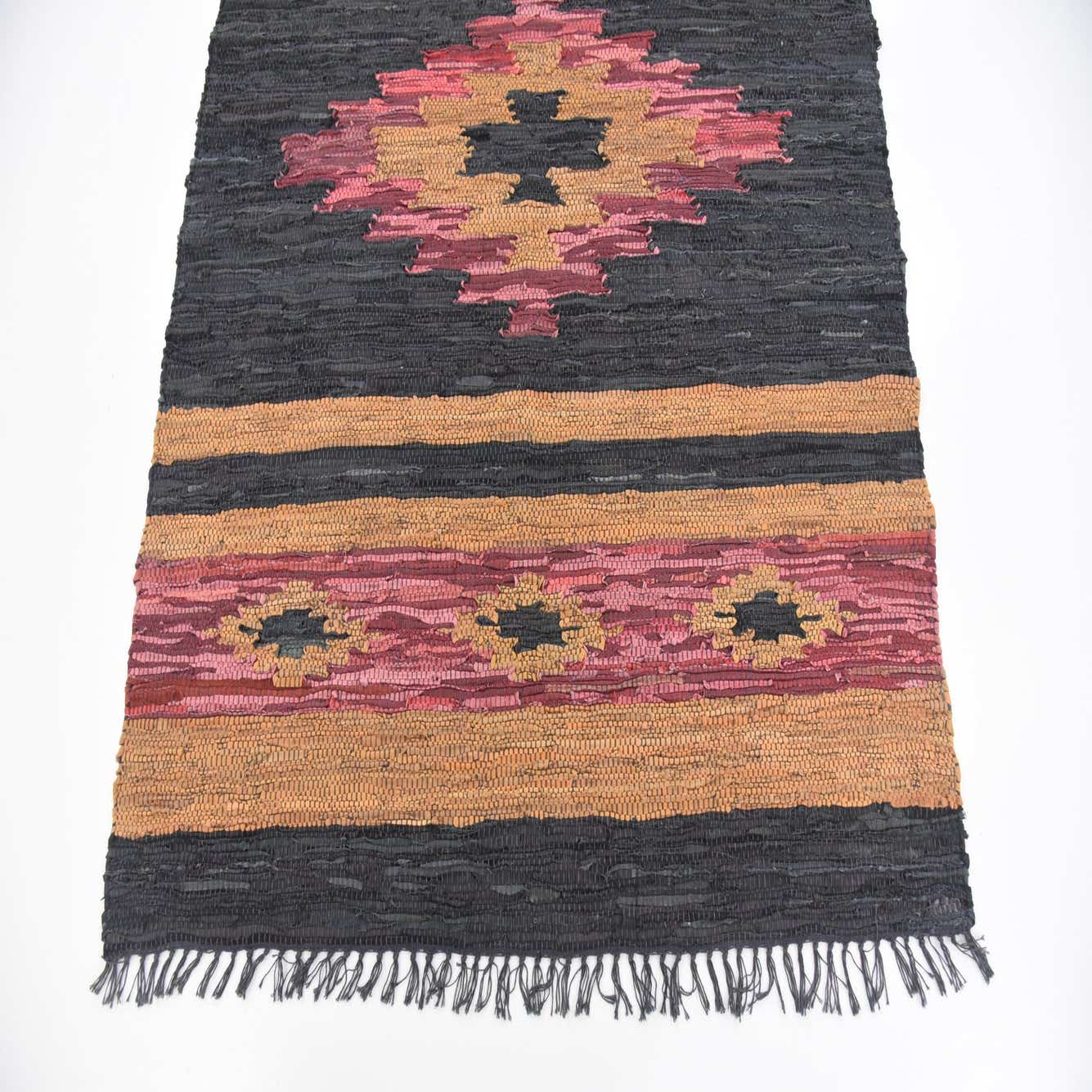 Black 4' x 5' 10 Hand Woven Kilim Dhurrie Rug eSaleRugs