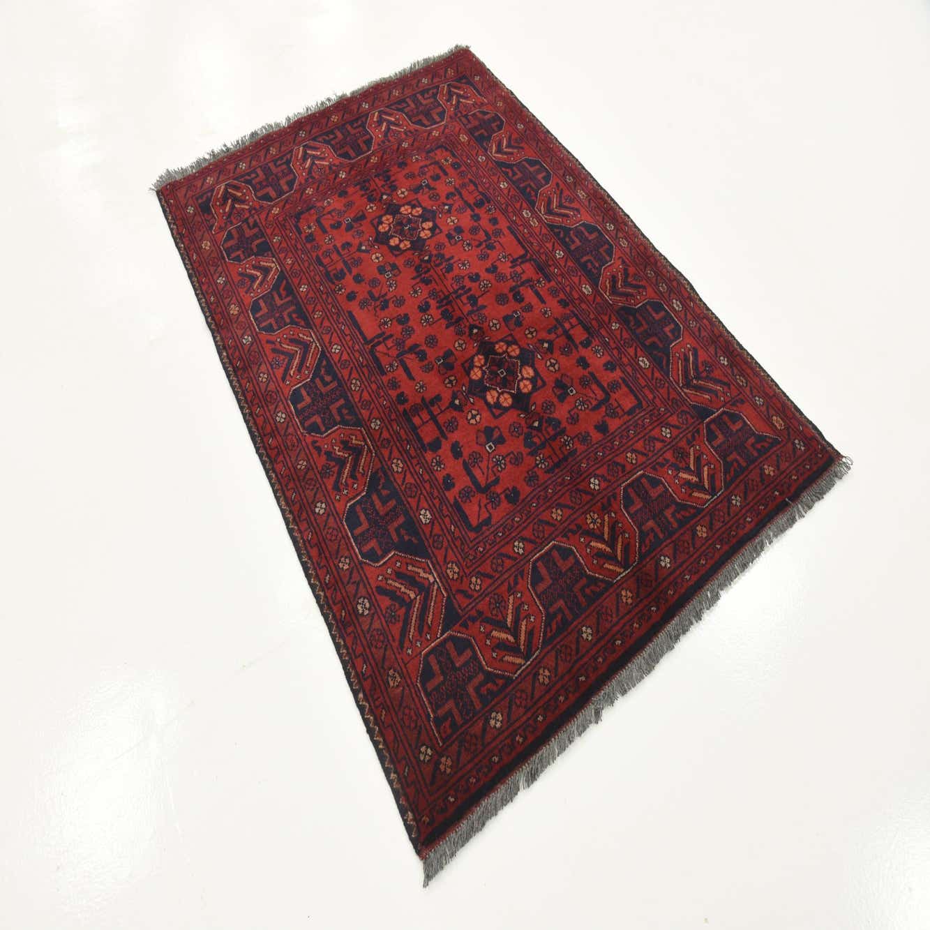 Red 3' 6 x 4' 9 Hand Knotted Khal Mohammadi Oriental Rug eSaleRugs