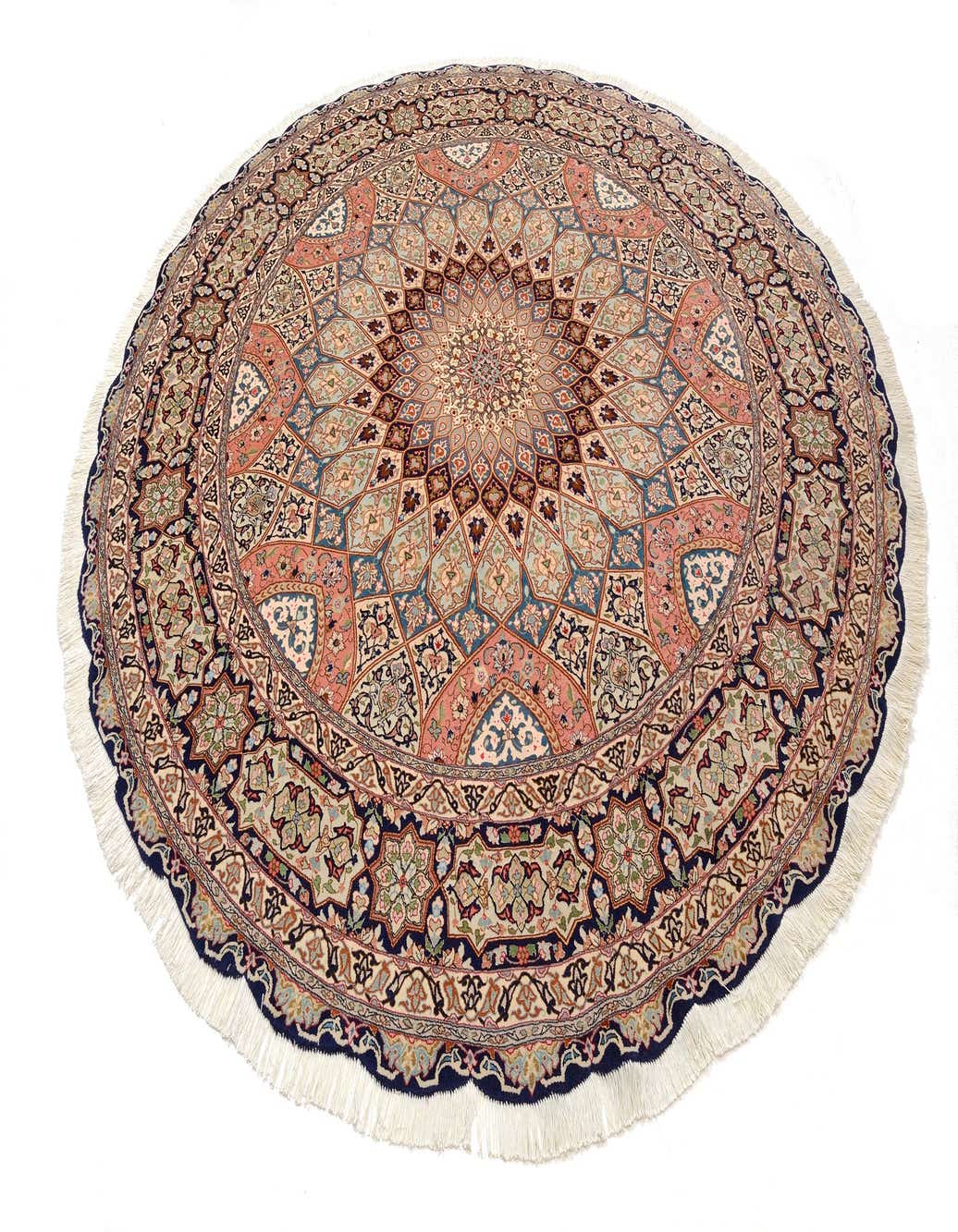 Multicolor 8' 4 x 8' 4 Hand Knotted Tabriz Persian Round Rug
