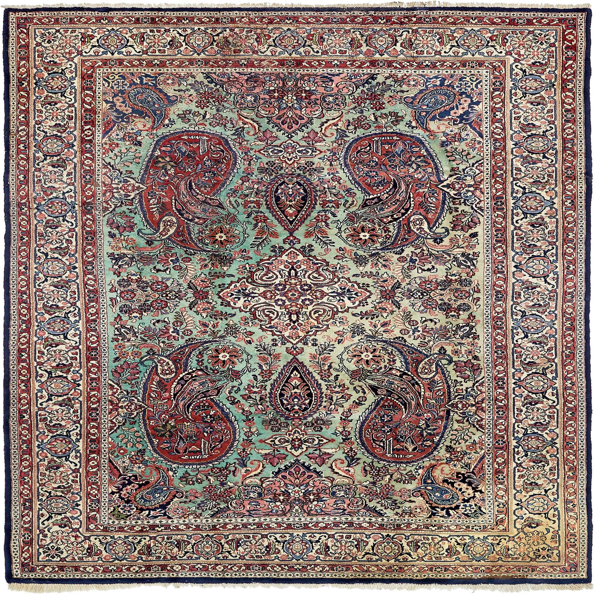 Cream 6' 10 x 10' 1 Hand Knotted Mood Persian Wool Rug