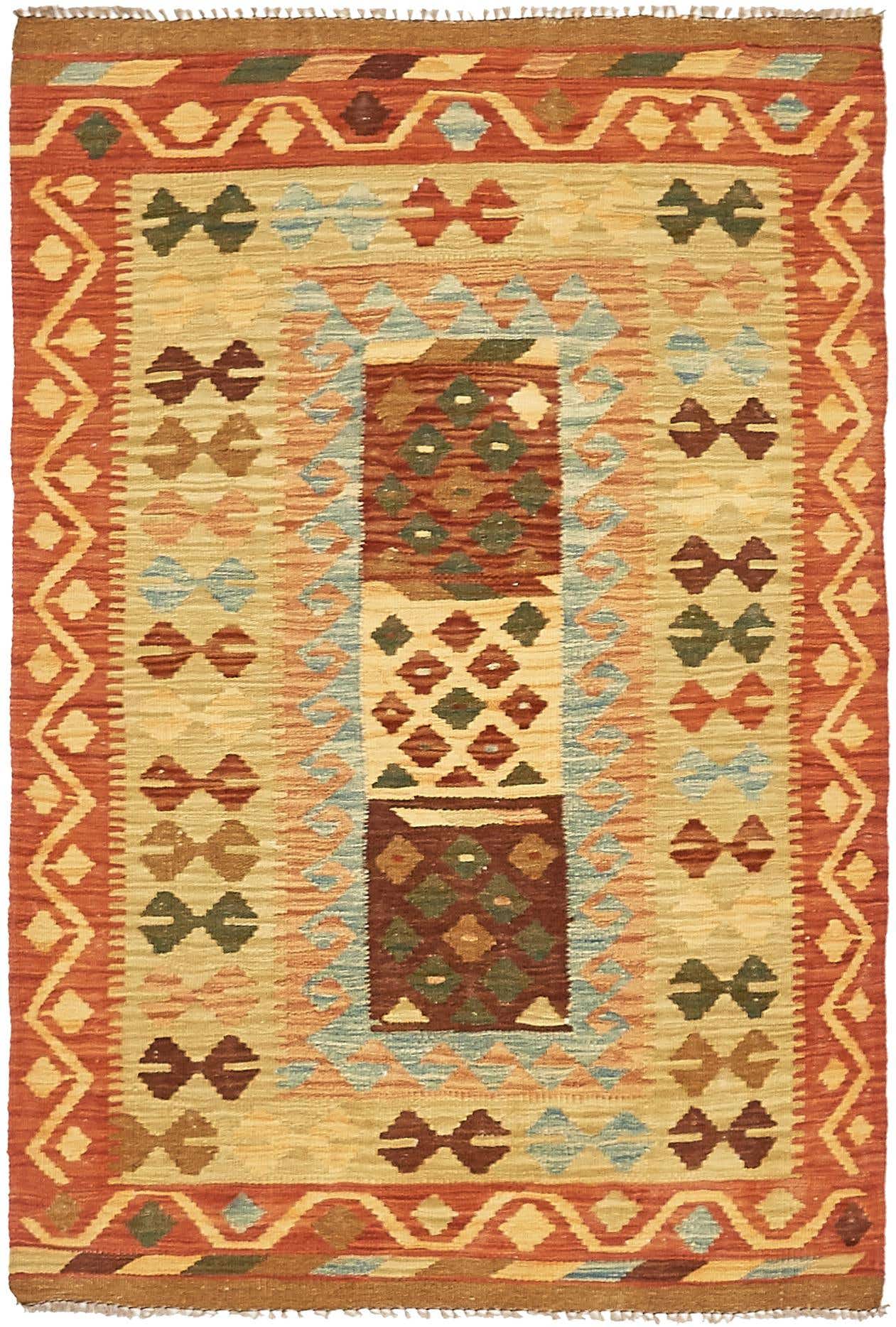 Beige 100cm X 150cm Kilim Maymana Rug Au Rugs Beige 100cm X 150cm Kilim Maymana Rug Au Rugs