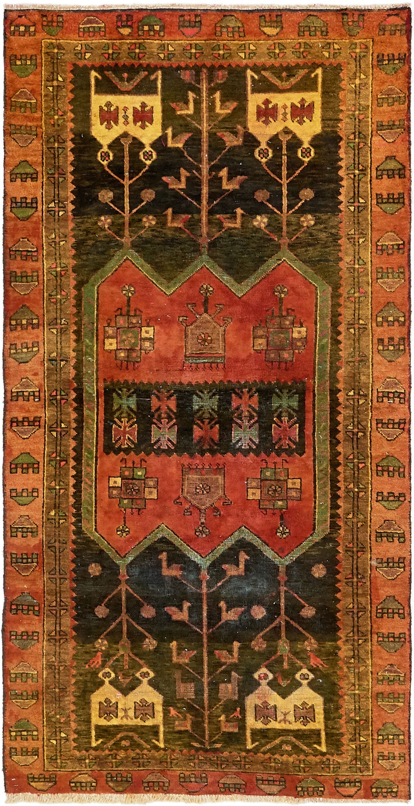 117cm x 230cm Hamedan Persian Runner ...