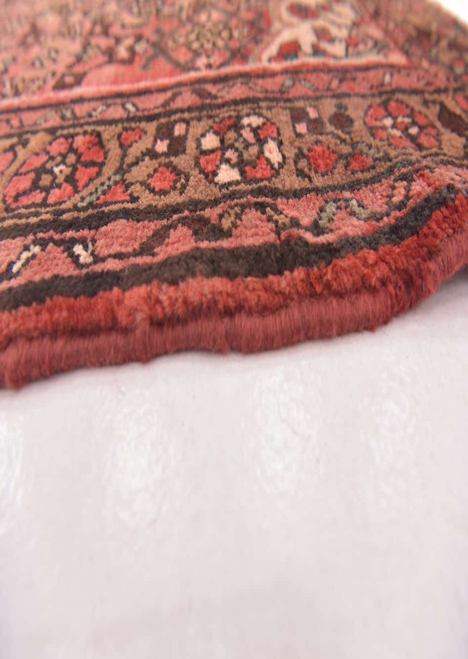 Salmon 3' 8 x 9' 10 Hossainabad Persian Runner Rug