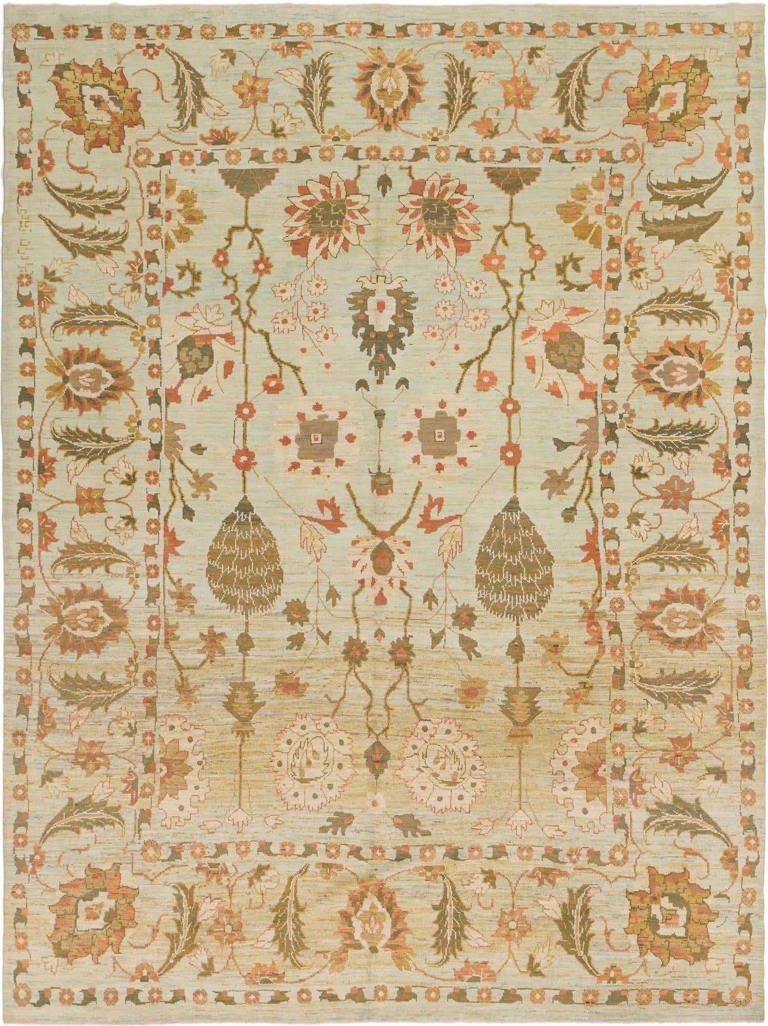 Green Oushak Rug High Quality